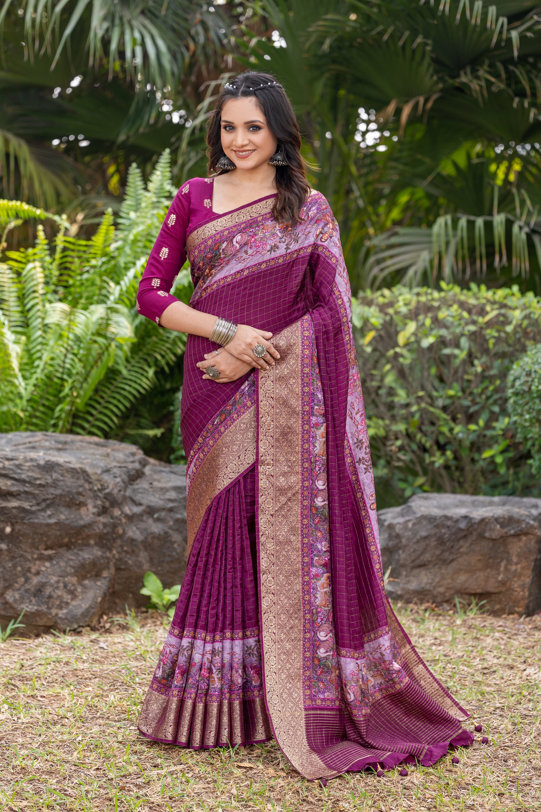 Liza Cheks - Russian Chit Pallu Checks Saree