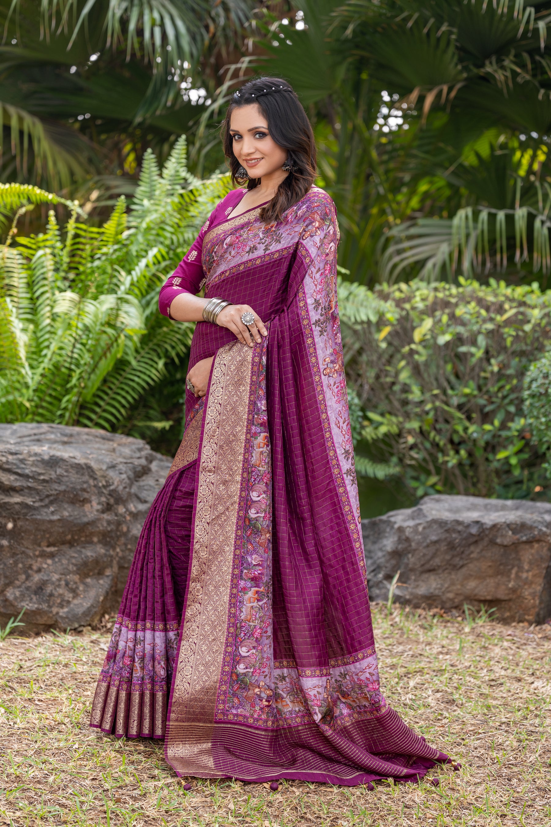 Liza Cheks - Russian Chit Pallu Checks Saree