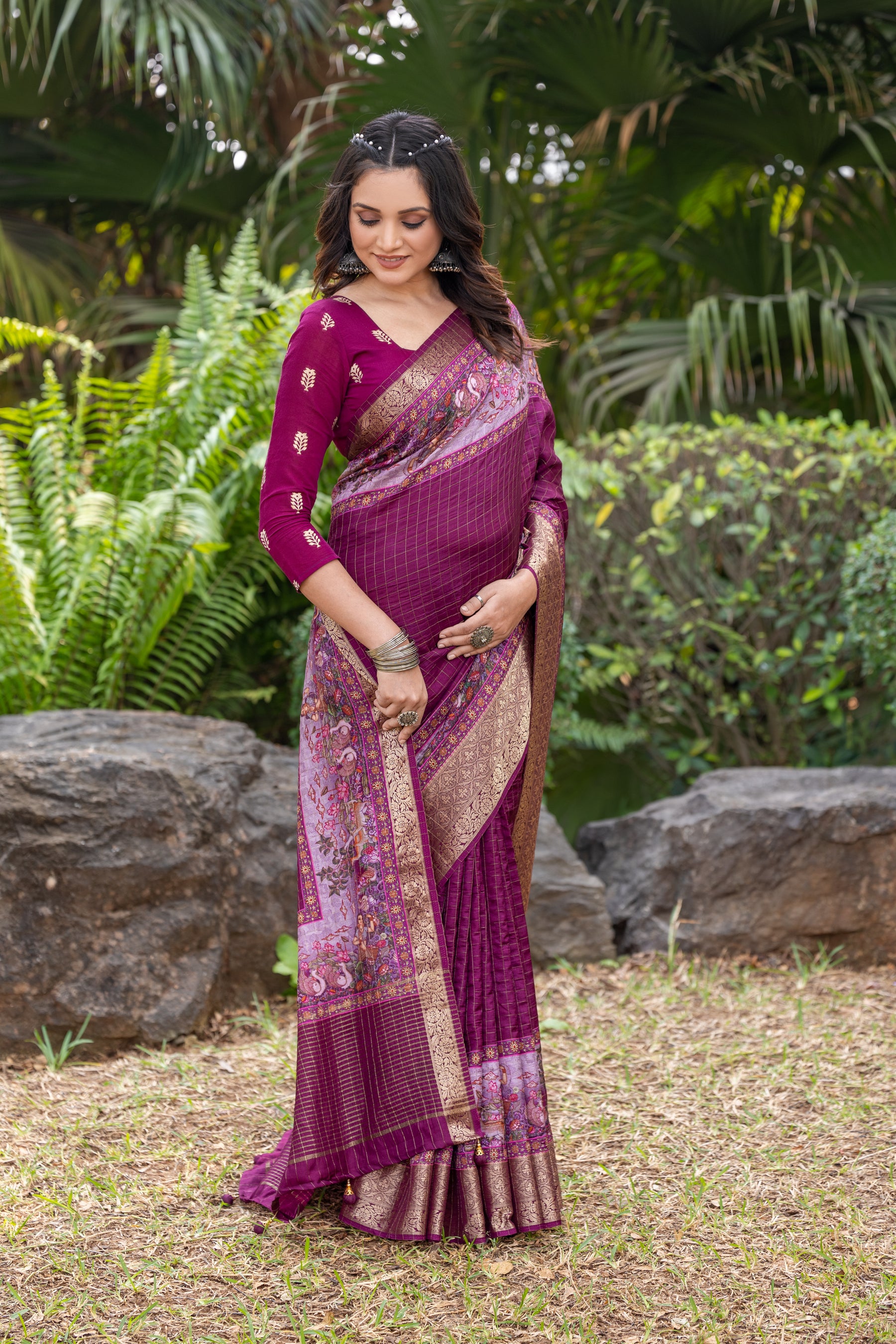 Liza Cheks - Russian Chit Pallu Checks Saree
