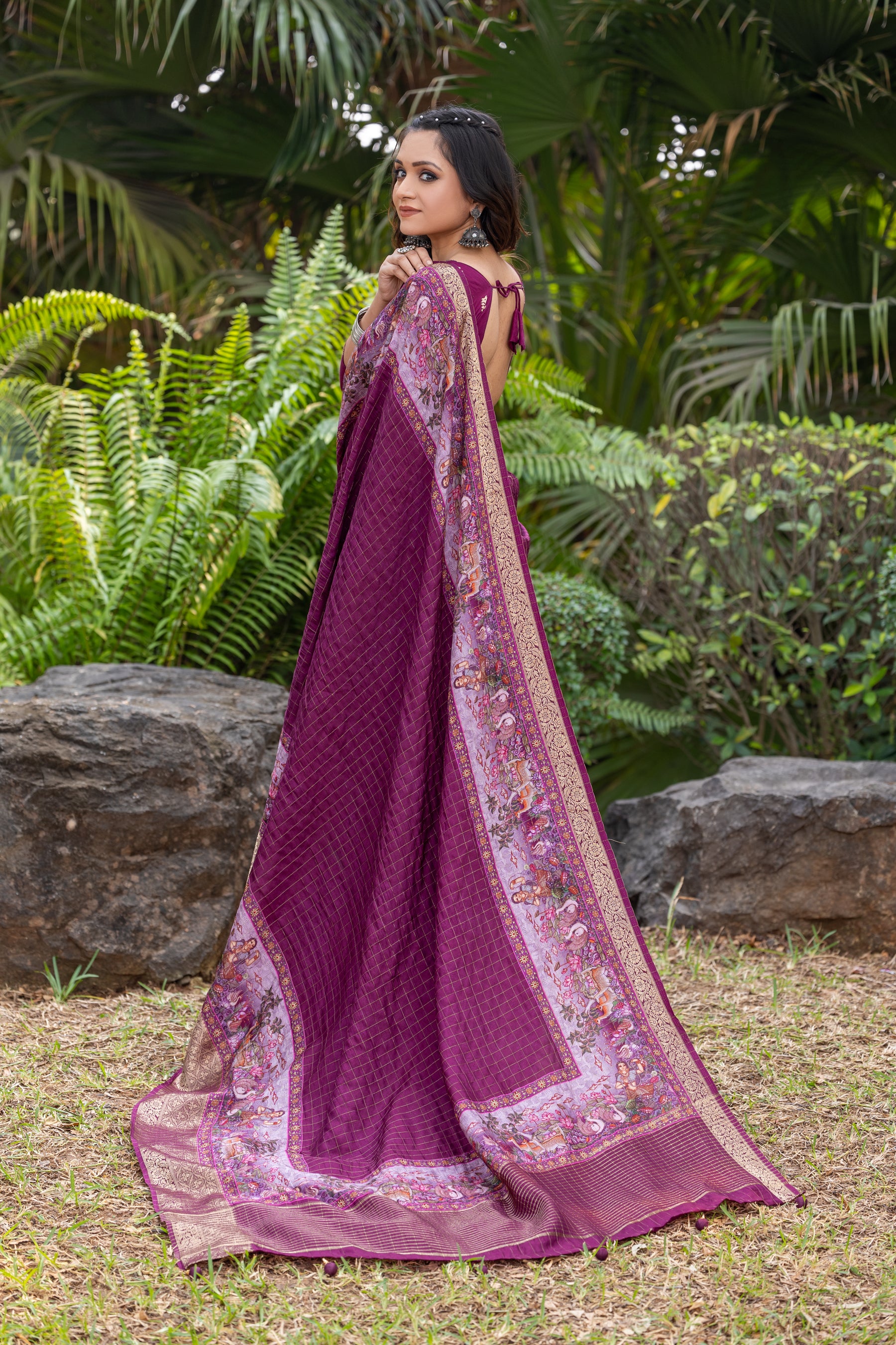Liza Cheks - Russian Chit Pallu Checks Saree