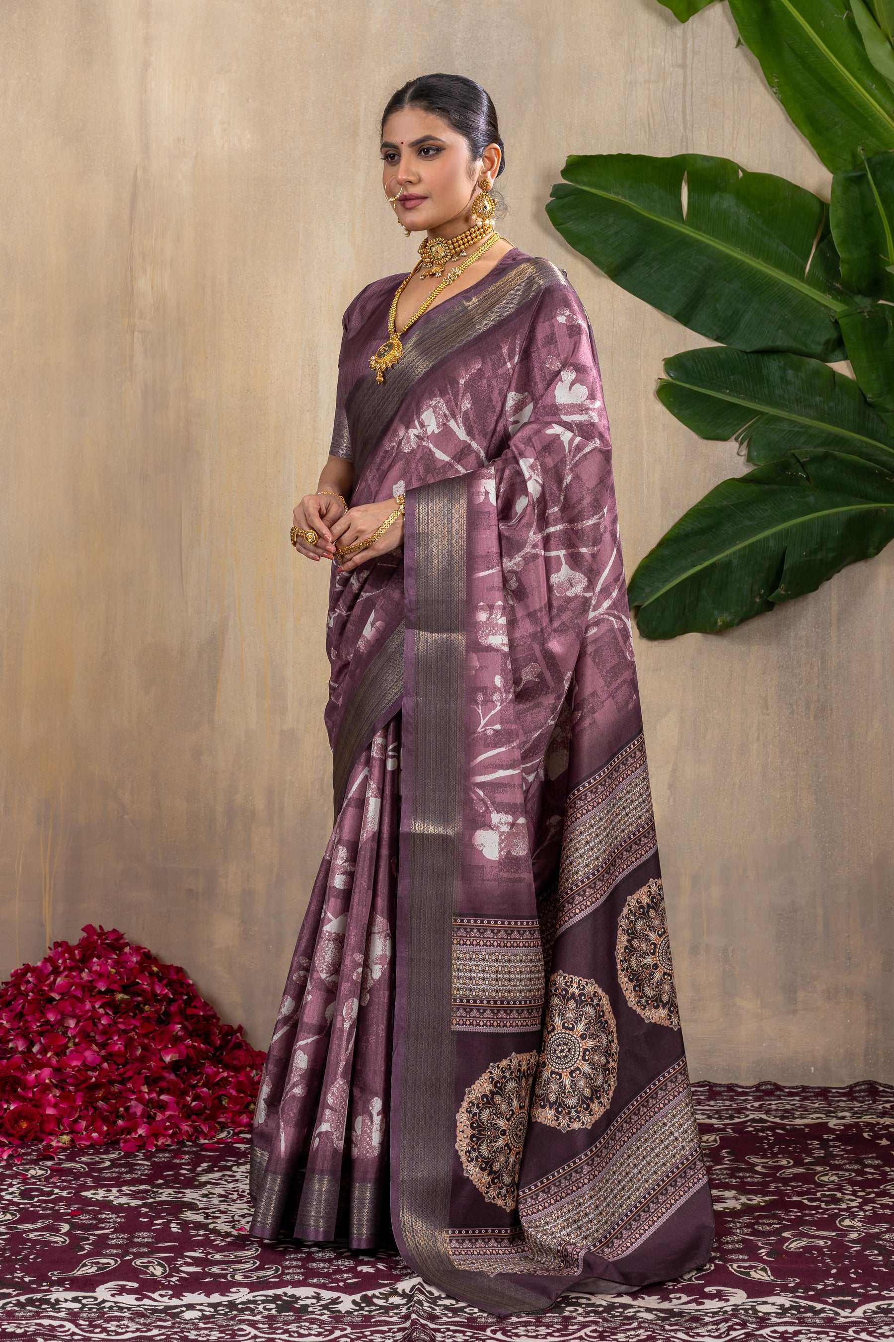 Malika Saree - Exquisite Manipuri Gold Patta Saree with Intricate Embroidery & Beadwork | Perfect for Weddings, Parties & Festive Occasions