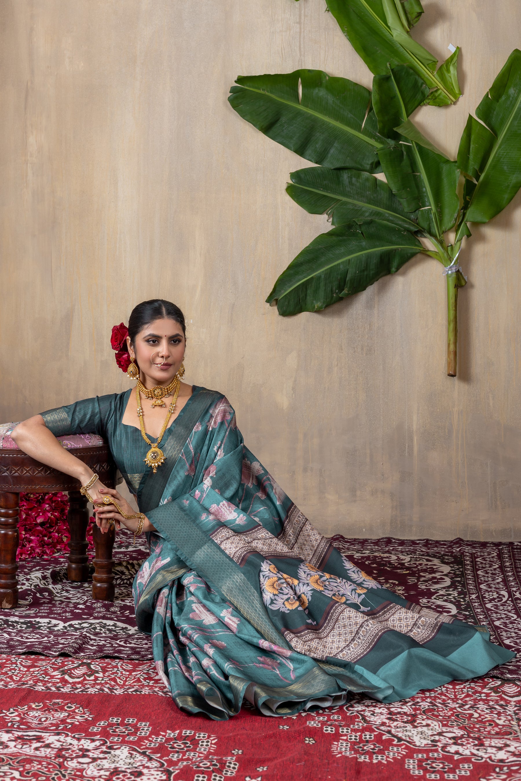 Malika Saree – Luxurious Manipuri Gold Patta Saree with Intricate Beadwork & Embroidery | Ideal for Weddings, Parties & Celebrations