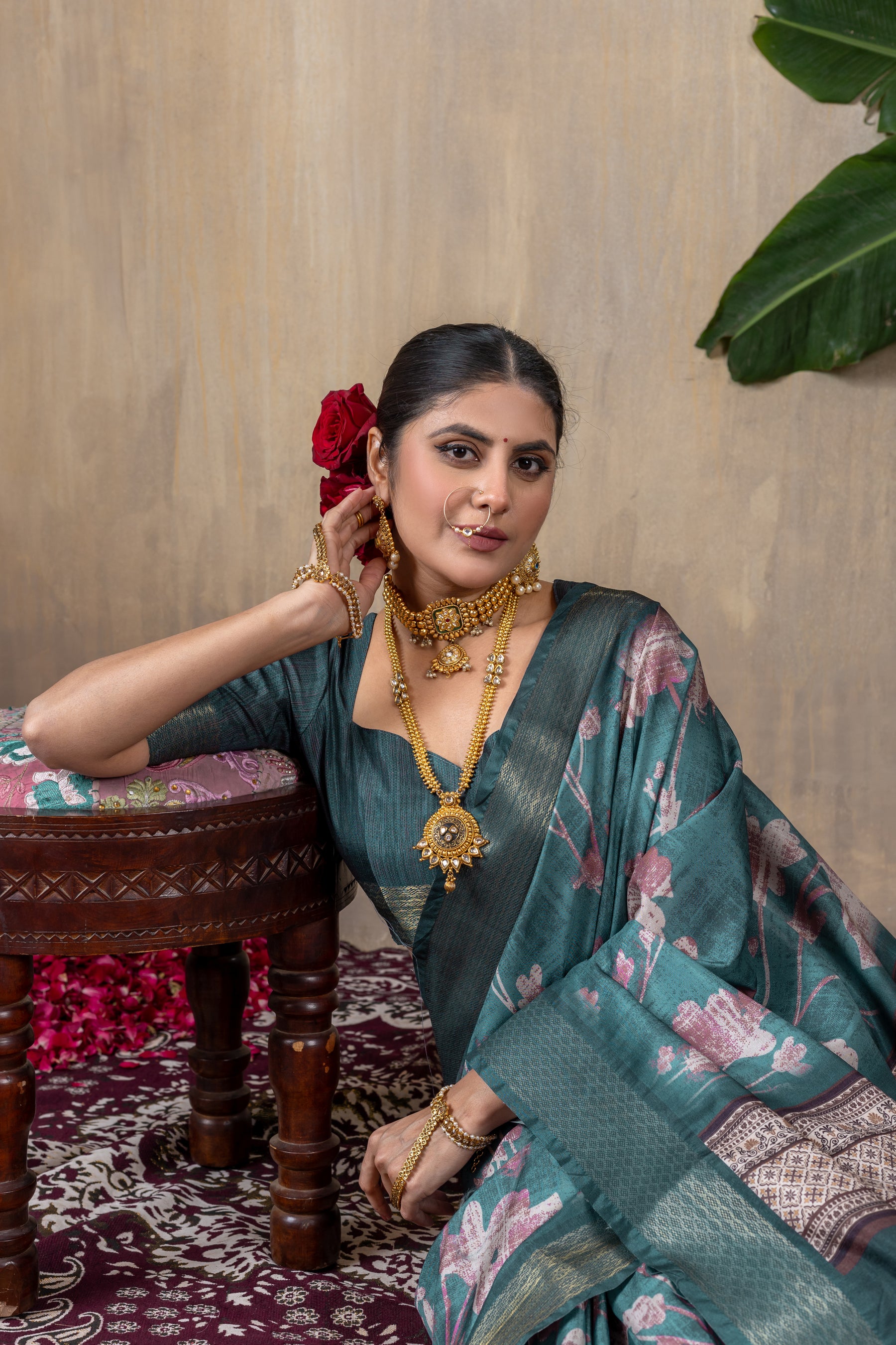 Malika Saree – Luxurious Manipuri Gold Patta Saree with Intricate Beadwork & Embroidery | Ideal for Weddings, Parties & Celebrations