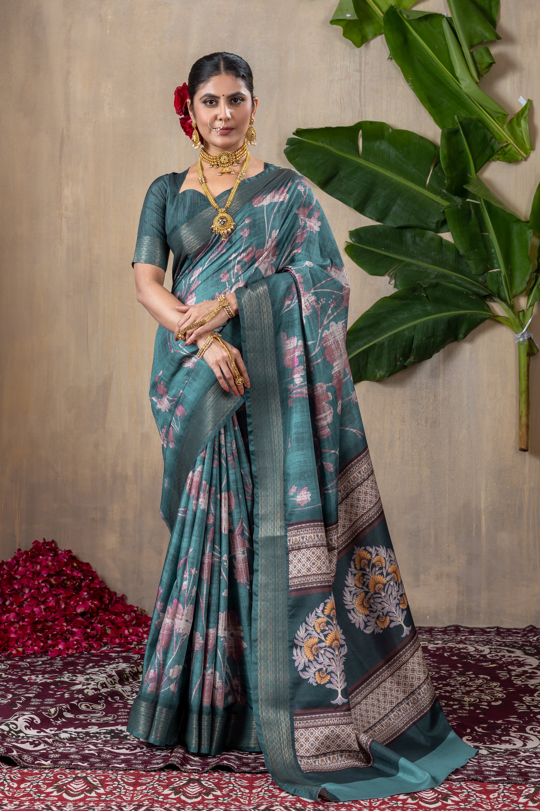Malika Saree – Luxurious Manipuri Gold Patta Saree with Intricate Beadwork & Embroidery | Ideal for Weddings, Parties & Celebrations