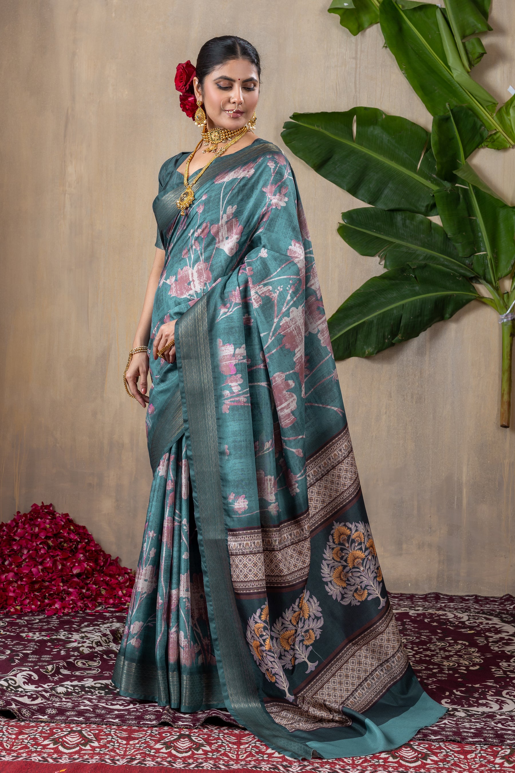 Malika Saree – Luxurious Manipuri Gold Patta Saree with Intricate Beadwork & Embroidery | Ideal for Weddings, Parties & Celebrations
