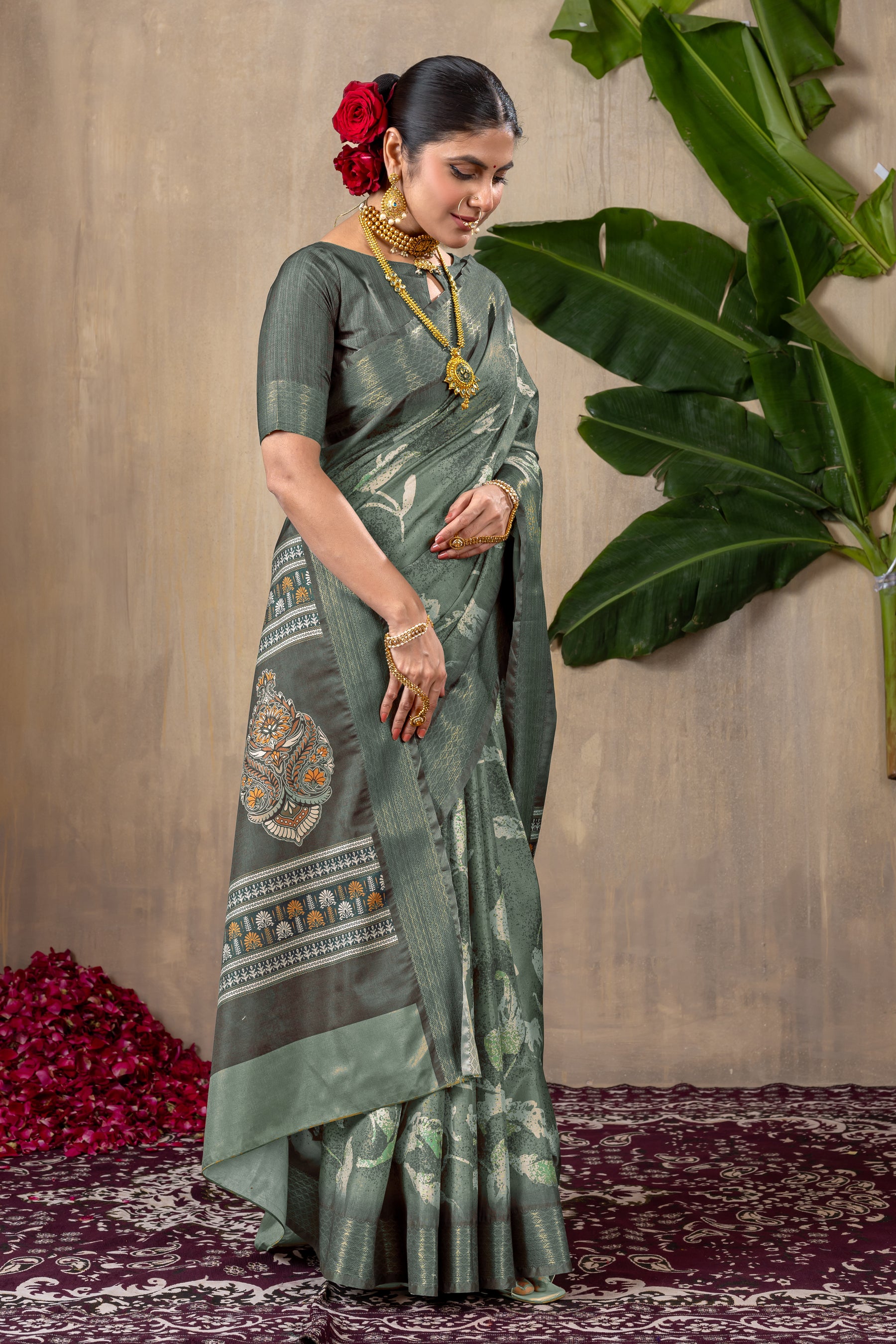 Malika Saree – Luxurious Manipuri Gold Patta Saree with Stunning Beadwork & Embroidery | Perfect for Weddings & Festivals