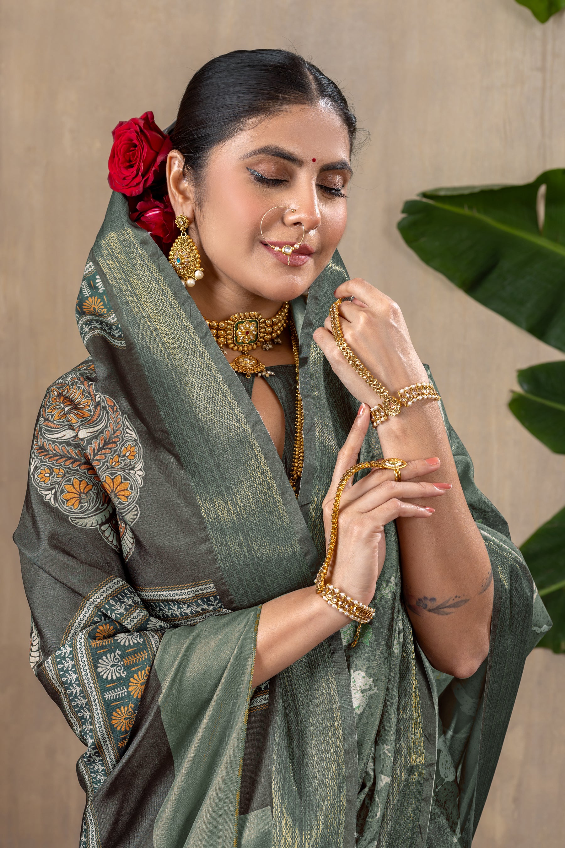 Malika Saree – Luxurious Manipuri Gold Patta Saree with Stunning Beadwork & Embroidery | Perfect for Weddings & Festivals