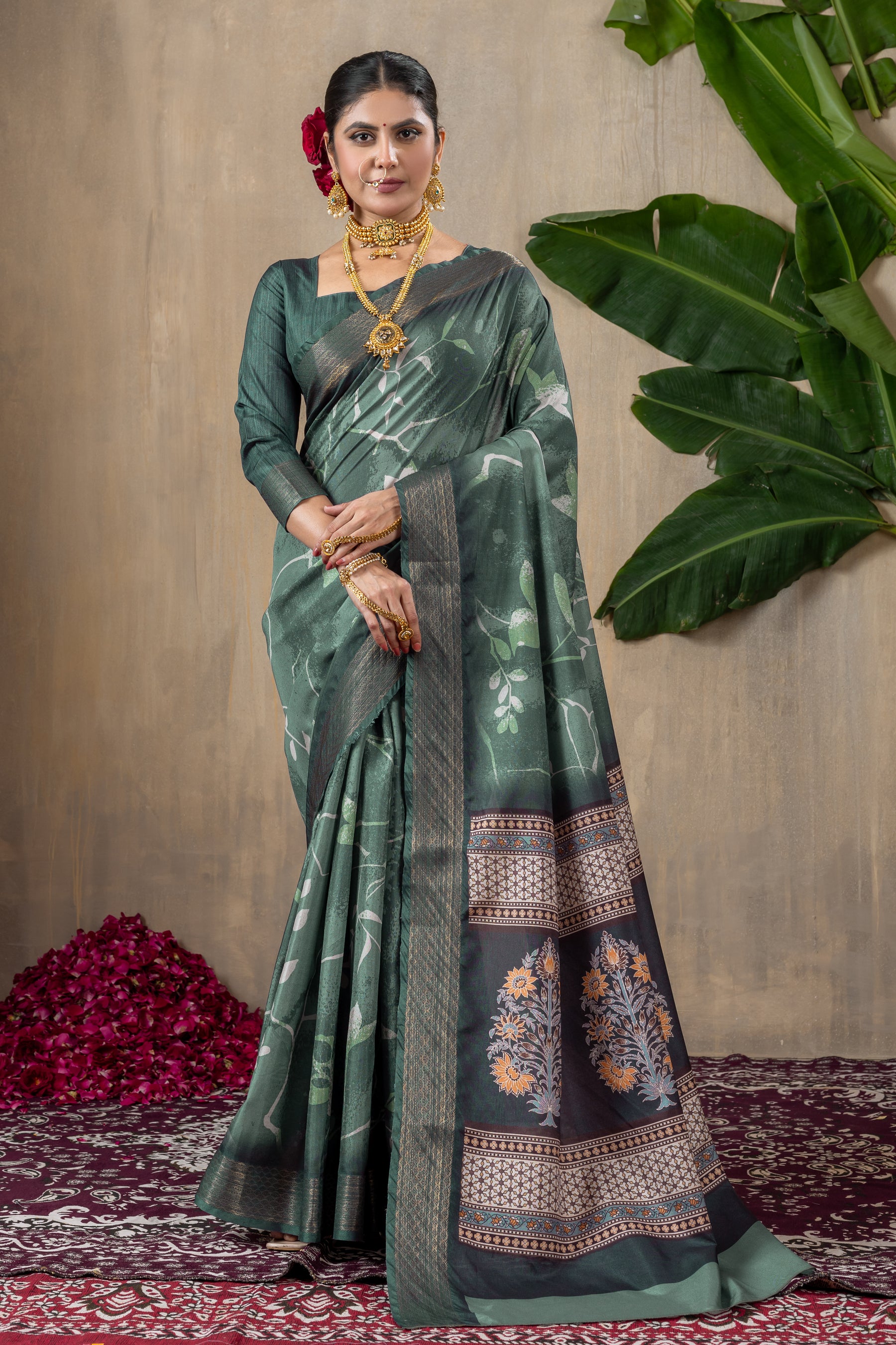 Malika Saree - Stunning Manipuri Gold Patta Saree with Exquisite Beadwork & Embroidery | Perfect for Weddings & Festive Occasions