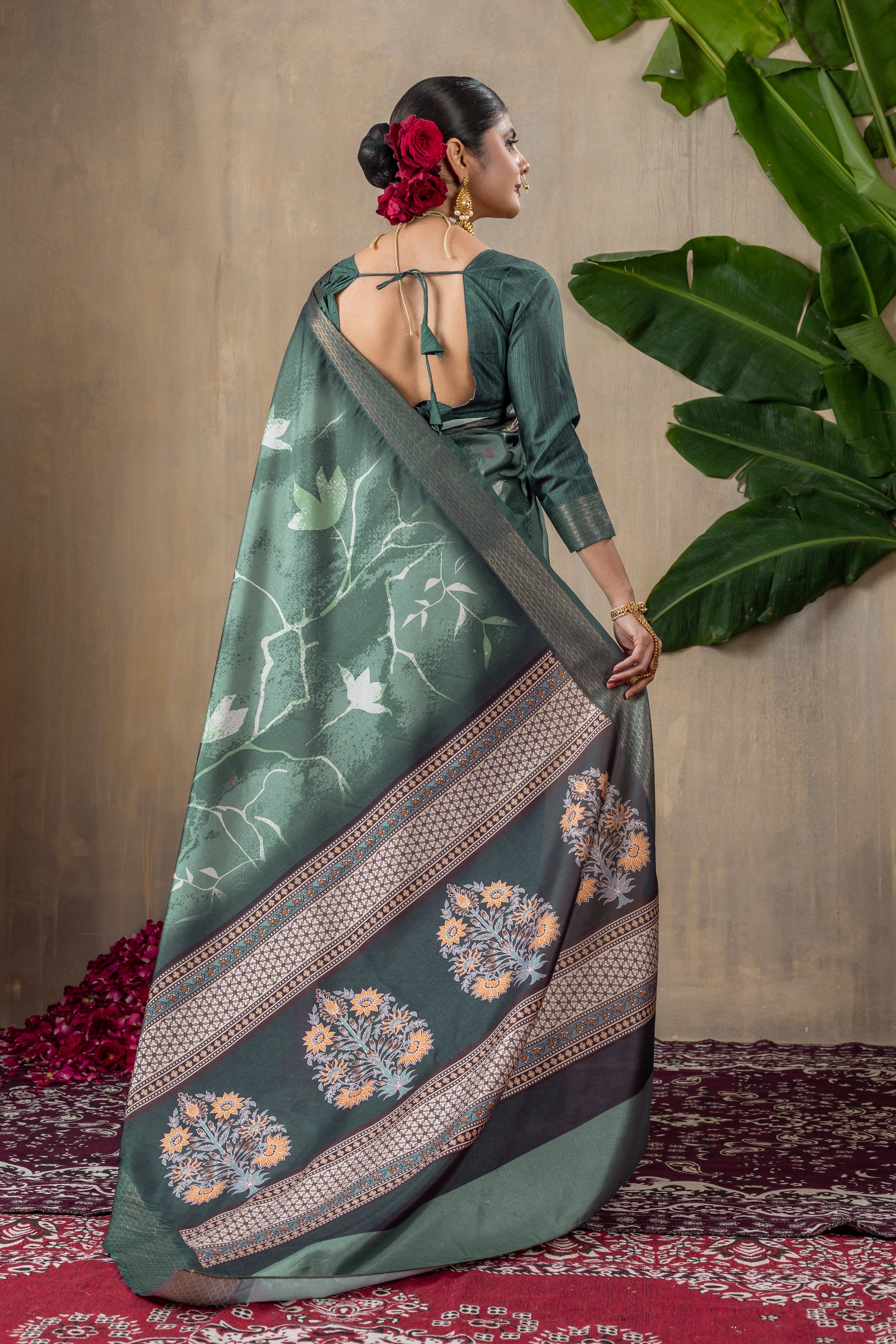 Malika Saree - Stunning Manipuri Gold Patta Saree with Exquisite Beadwork & Embroidery | Perfect for Weddings & Festive Occasions