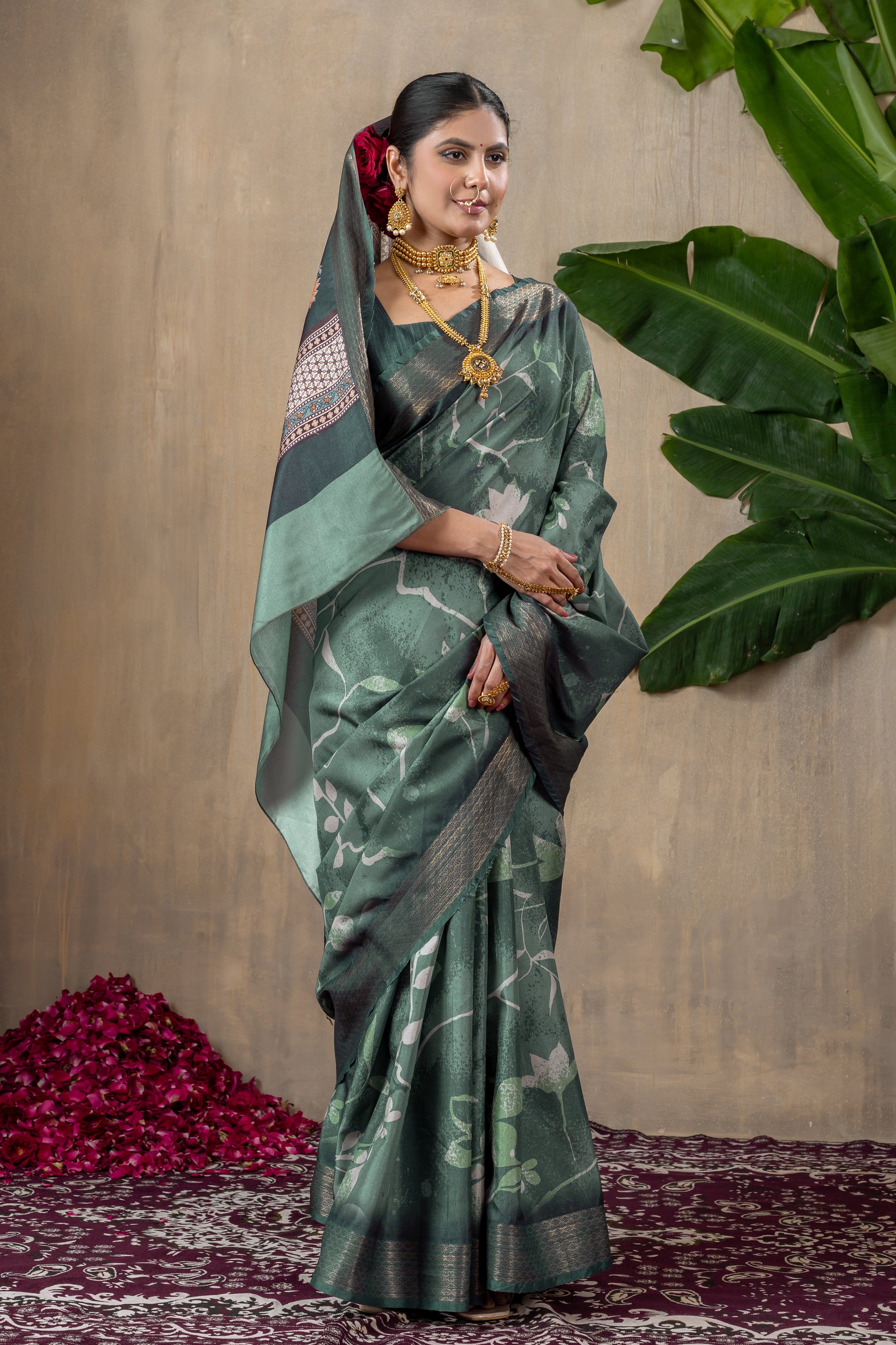 Malika Saree - Stunning Manipuri Gold Patta Saree with Exquisite Beadwork & Embroidery | Perfect for Weddings & Festive Occasions