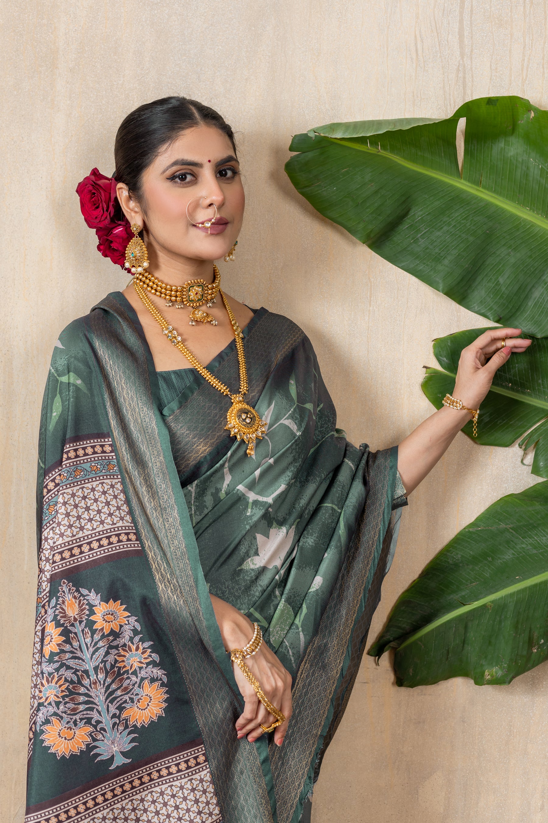 Malika Saree - Stunning Manipuri Gold Patta Saree with Exquisite Beadwork & Embroidery | Perfect for Weddings & Festive Occasions