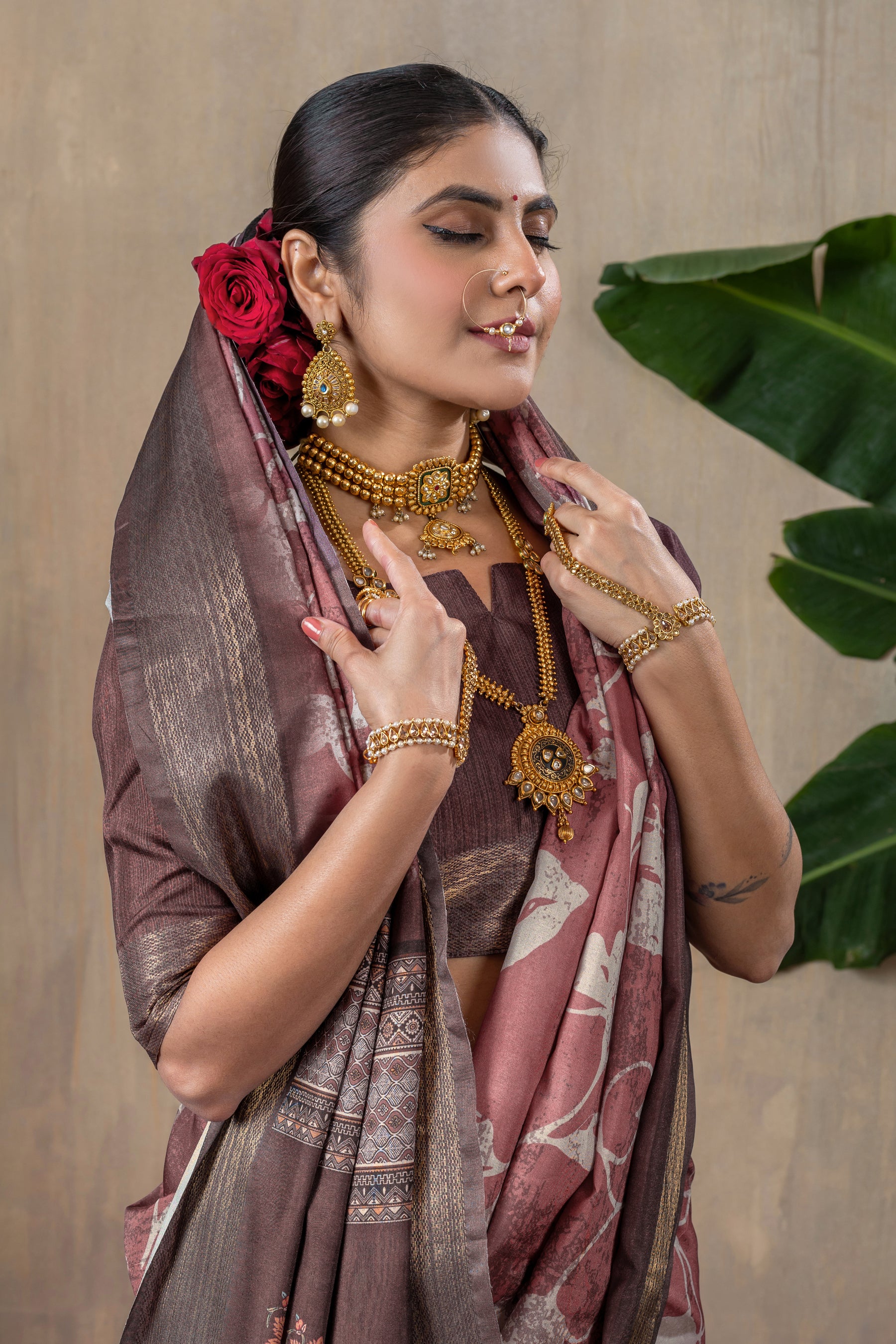 Malika Saree – Luxurious Manipuri Gold Patta Saree with Intricate Beadwork & Embroidery | Ideal for Weddings, Parties & Celebrations