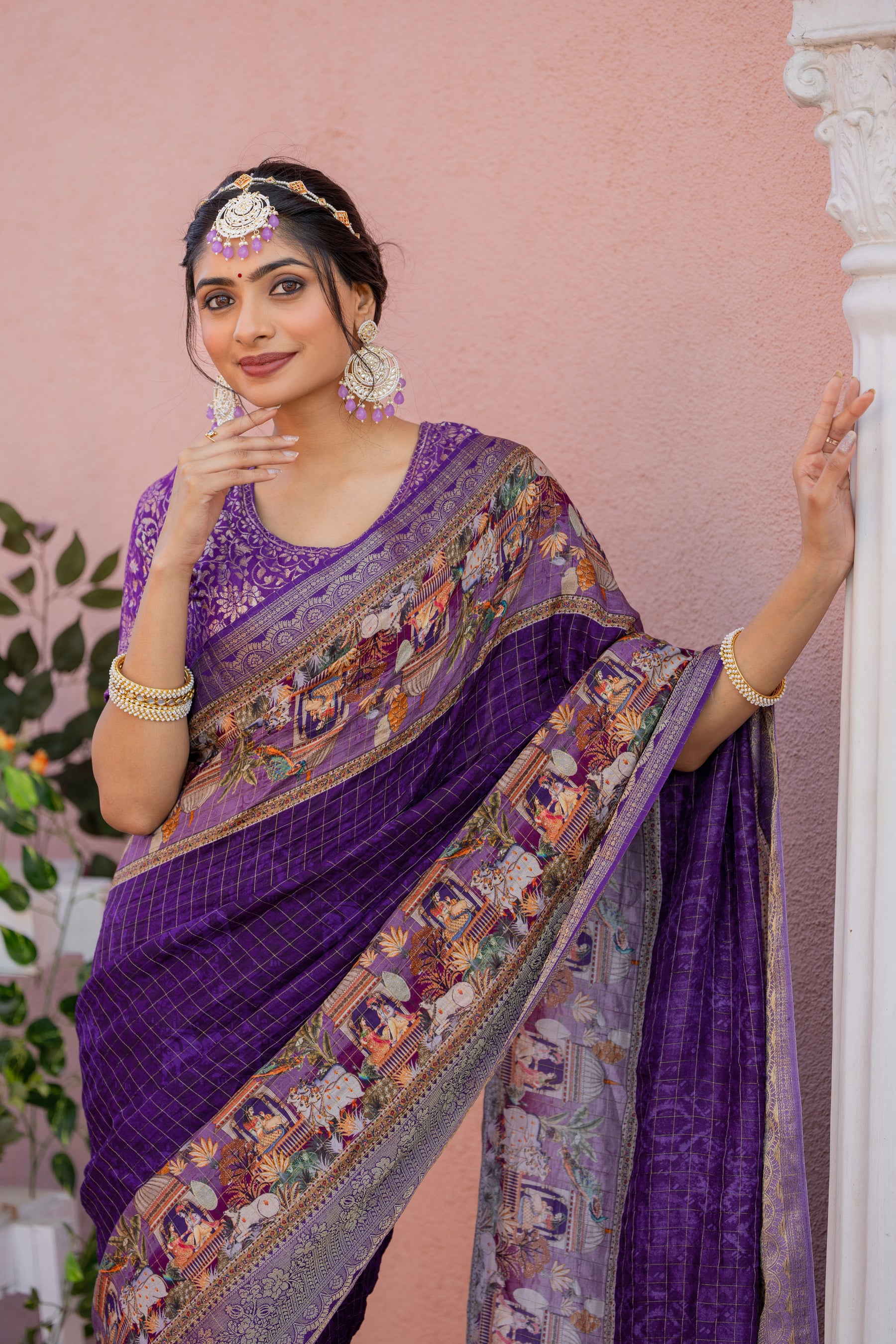 Liza Cheks - Russian Chit Pallu Checks Saree