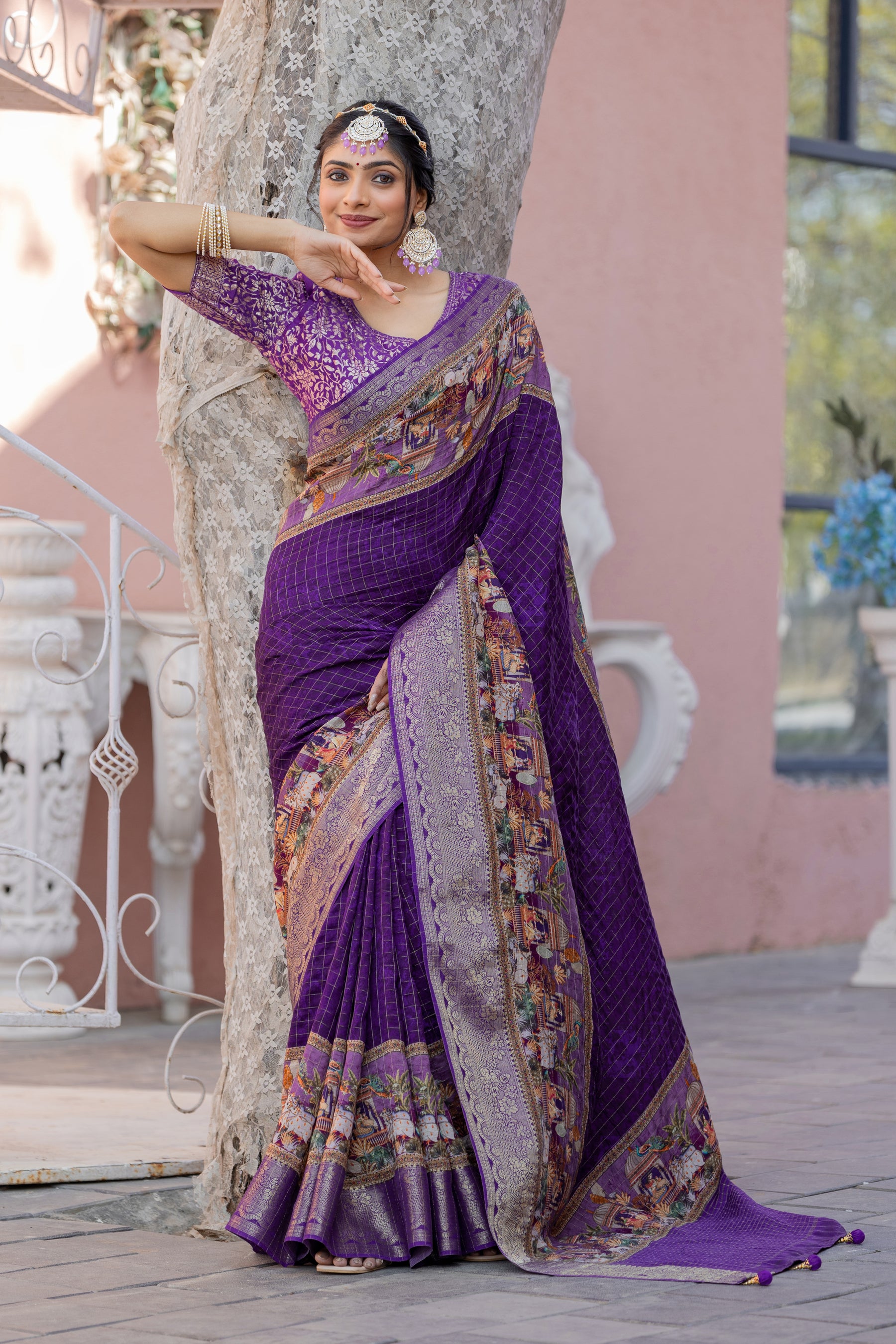 Liza Cheks - Russian Chit Pallu Checks Saree