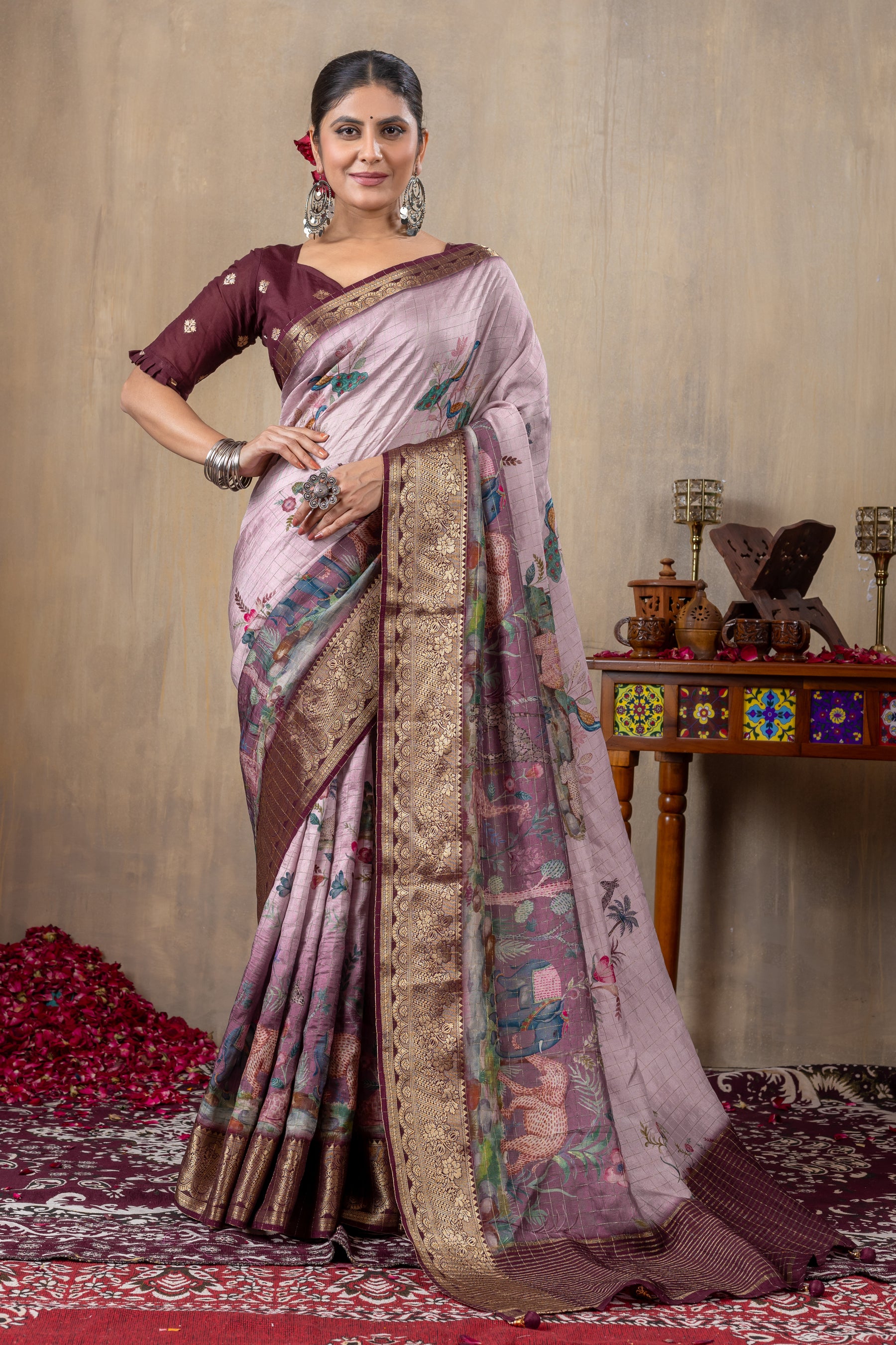 Liza Cheks - Russian Chit Pallu Checks Saree