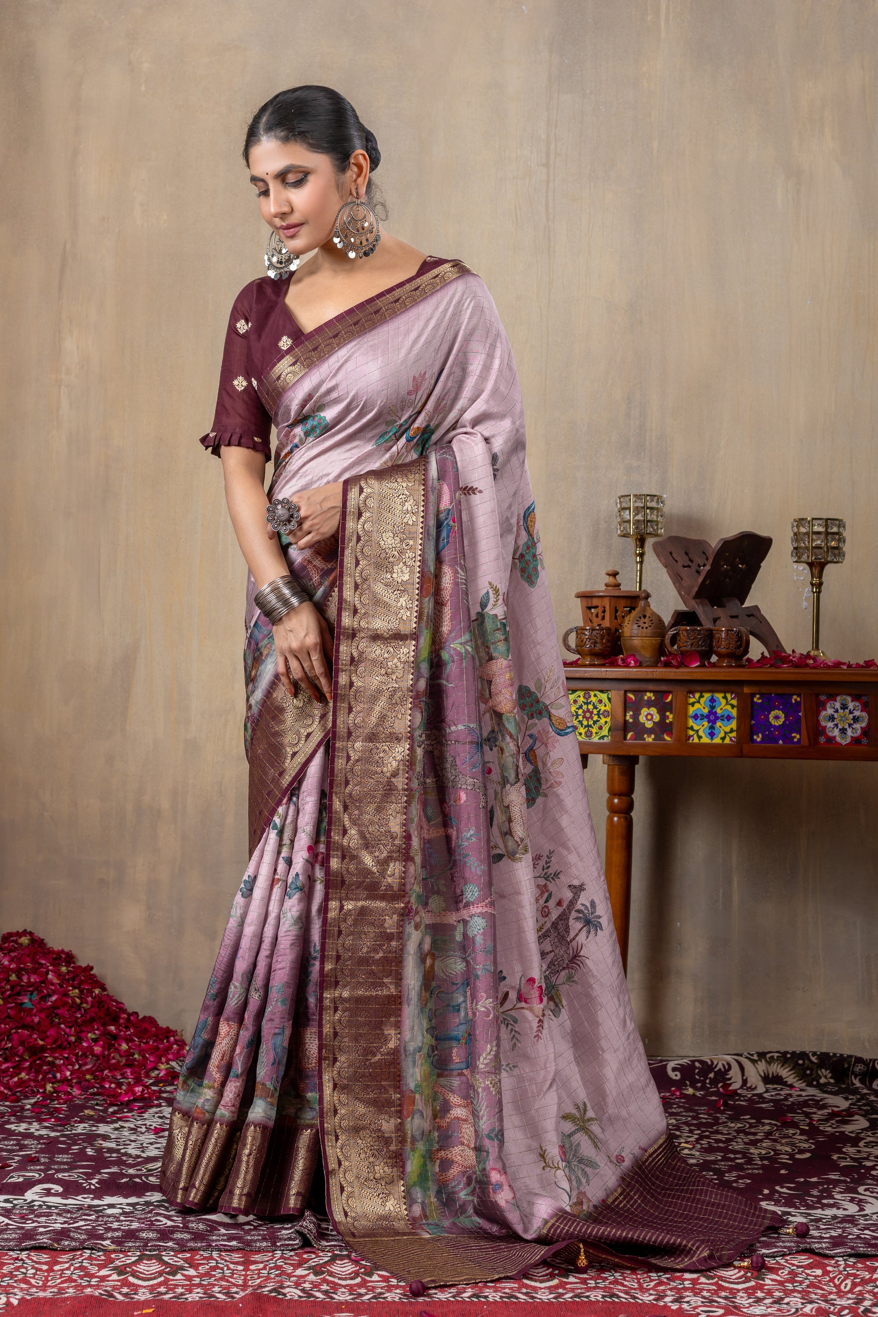Liza Cheks - Russian Chit Pallu Checks Saree