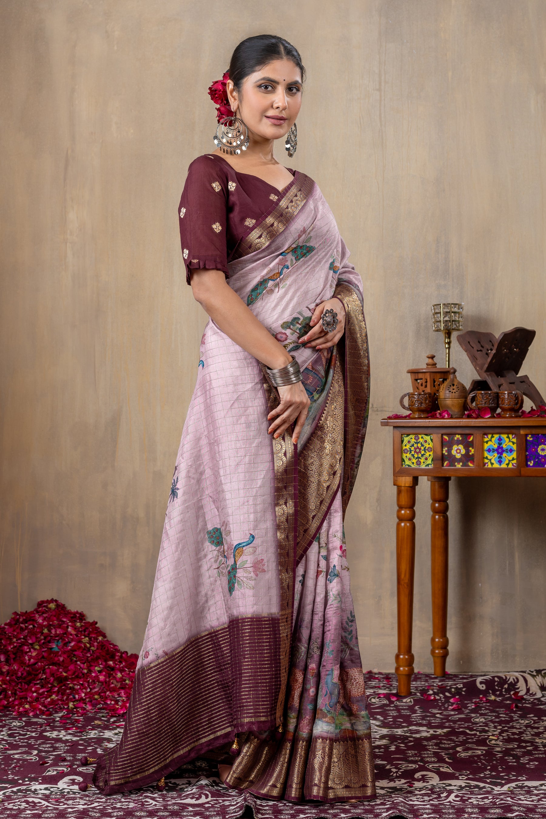 Liza Cheks - Russian Chit Pallu Checks Saree