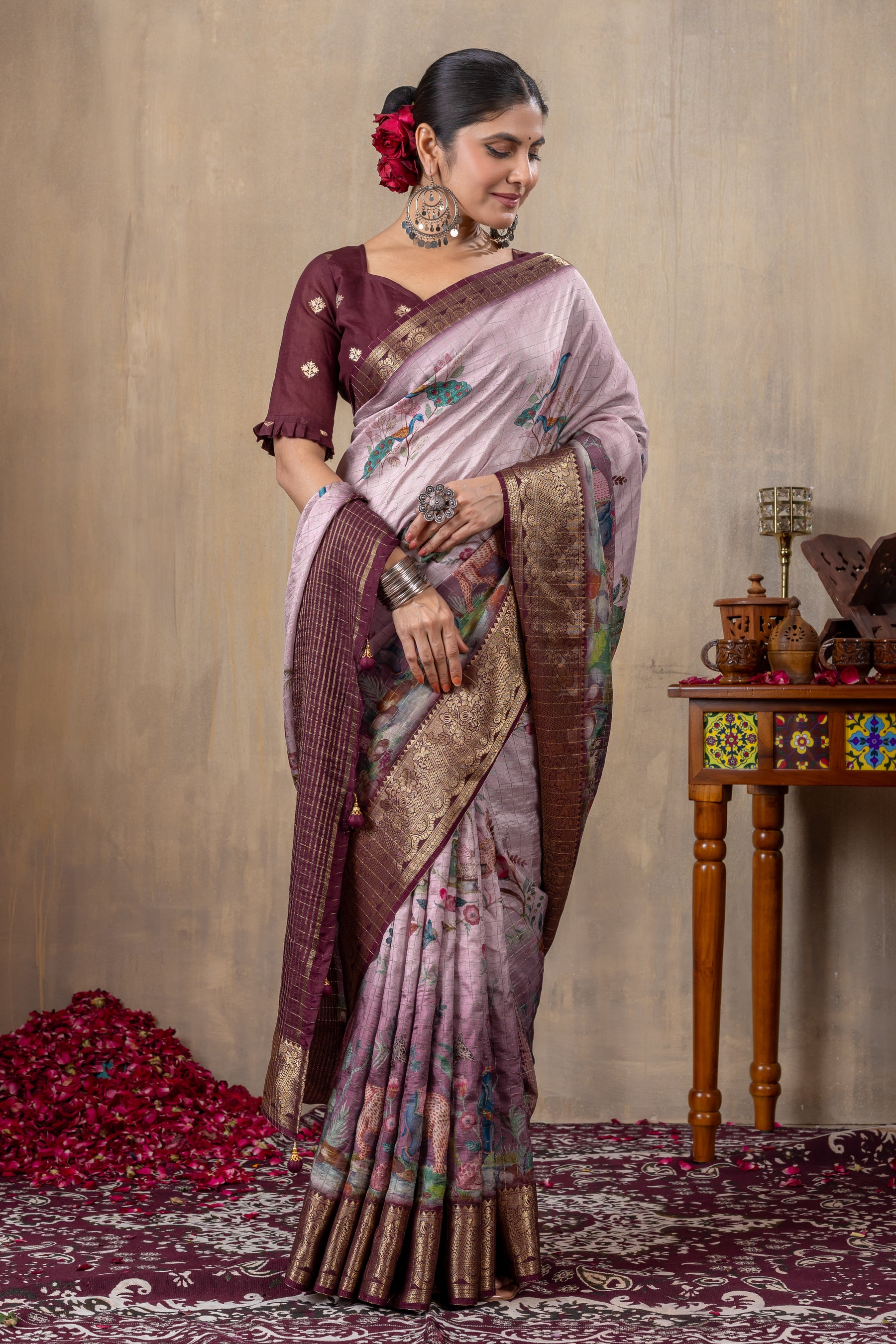 Liza Cheks - Russian Chit Pallu Checks Saree