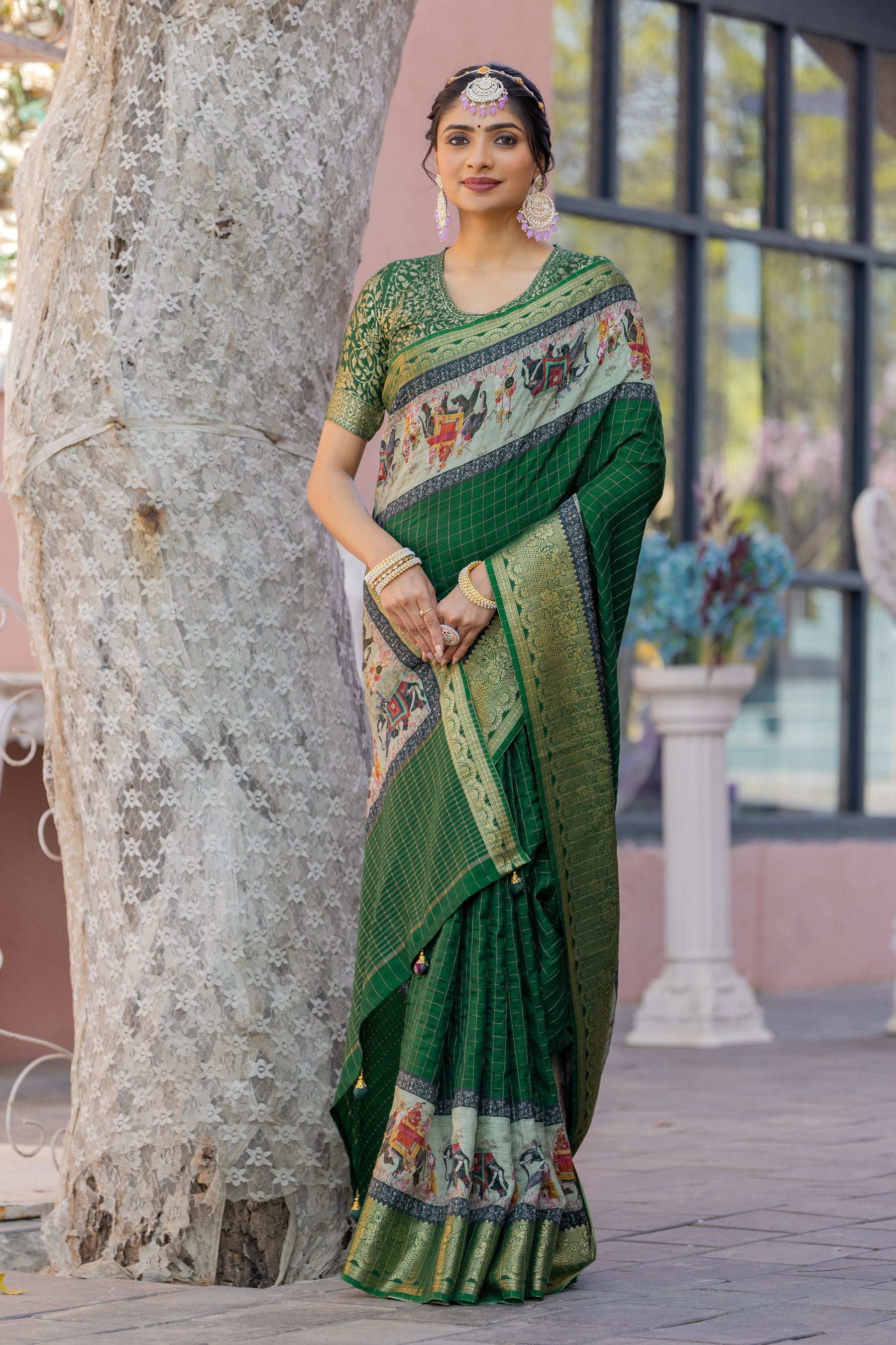 Liza Cheks - Russian Chit Pallu Checks Saree