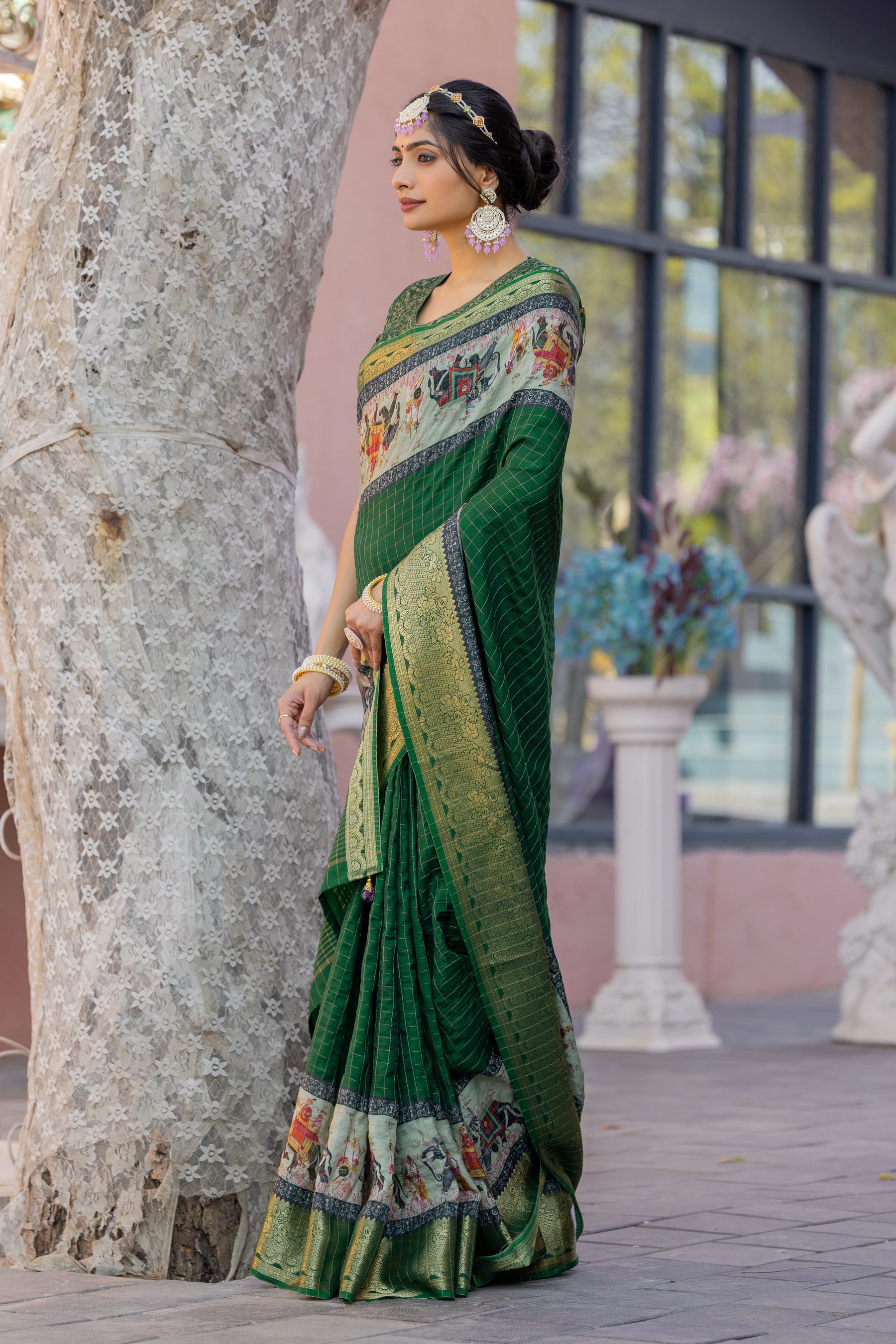 Liza Cheks - Russian Chit Pallu Checks Saree