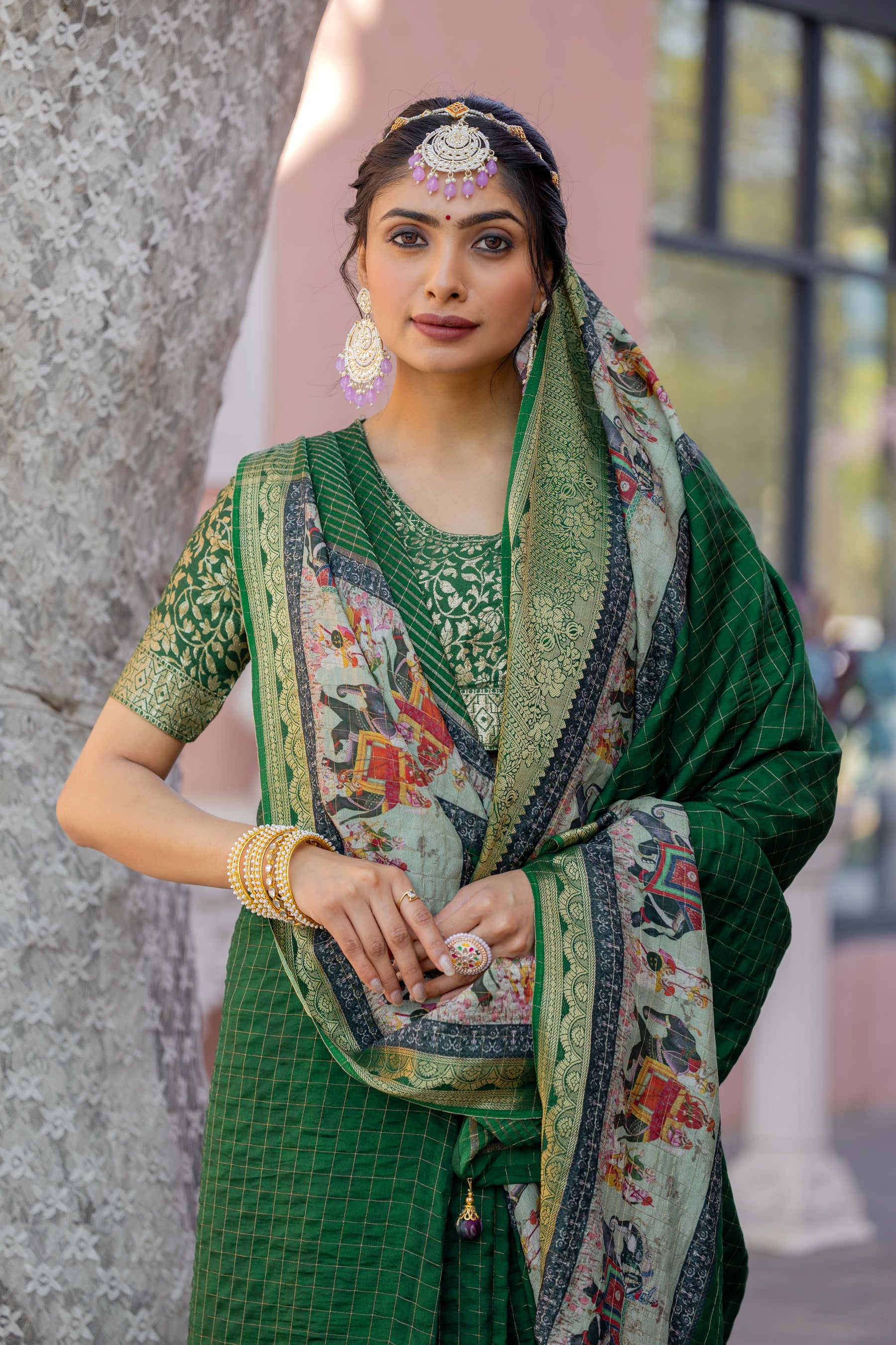 Liza Cheks - Russian Chit Pallu Checks Saree