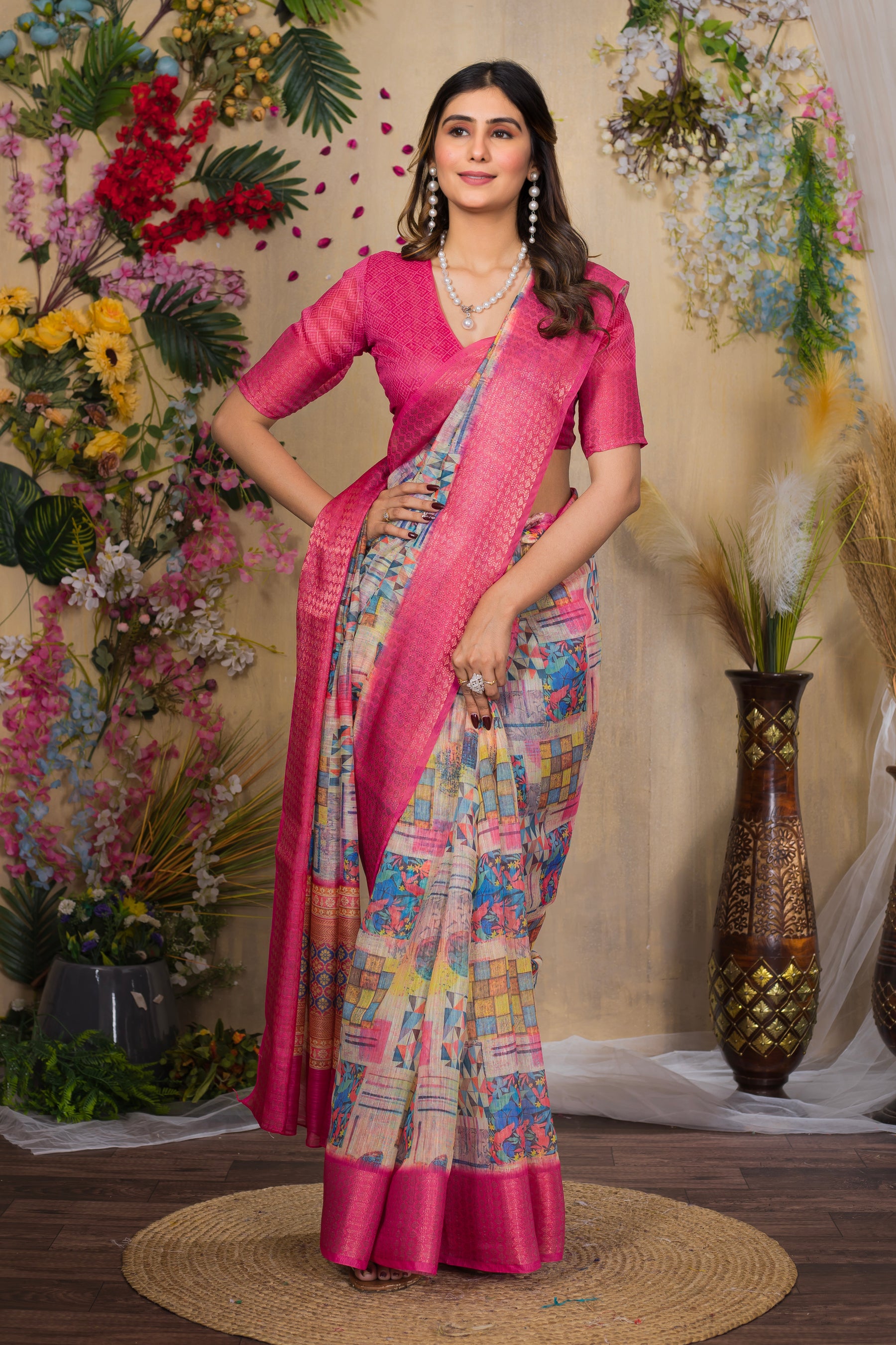 SWARNA Silky Blend Saree – Traditional & Contemporary Varied Design for Bridesmaids