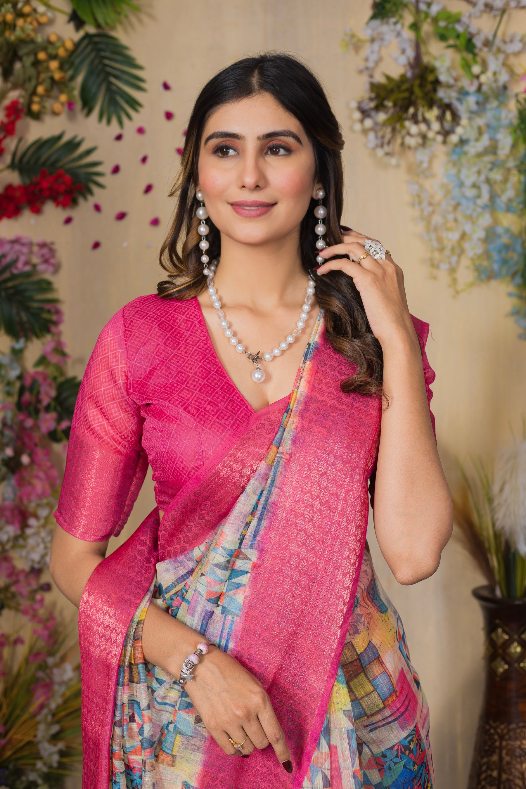 SWARNA Silky Blend Saree – Traditional & Contemporary Varied Design for Bridesmaids