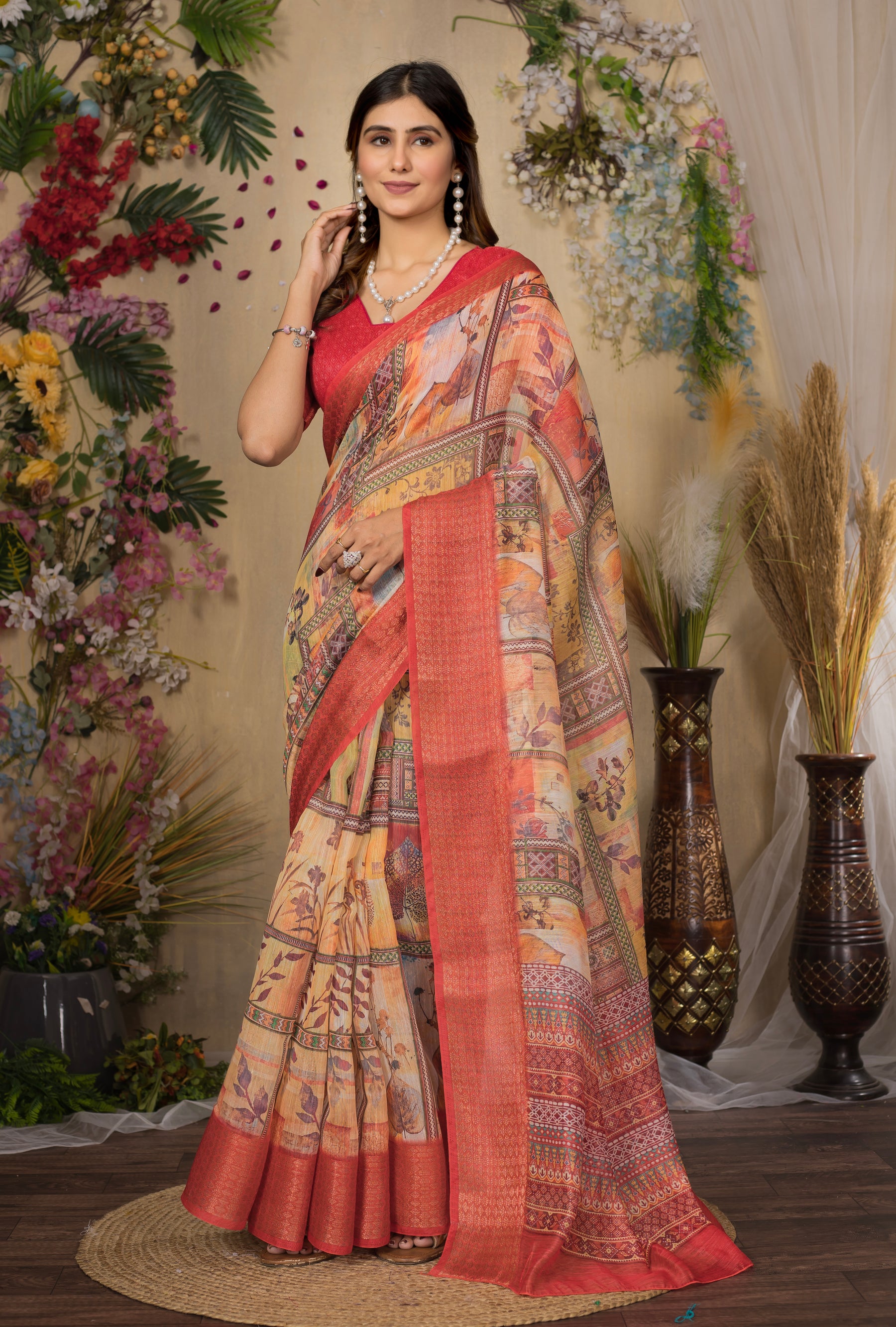 SWARNA Silky Blend Saree – Classic Varied Design for Celebrations & Parties