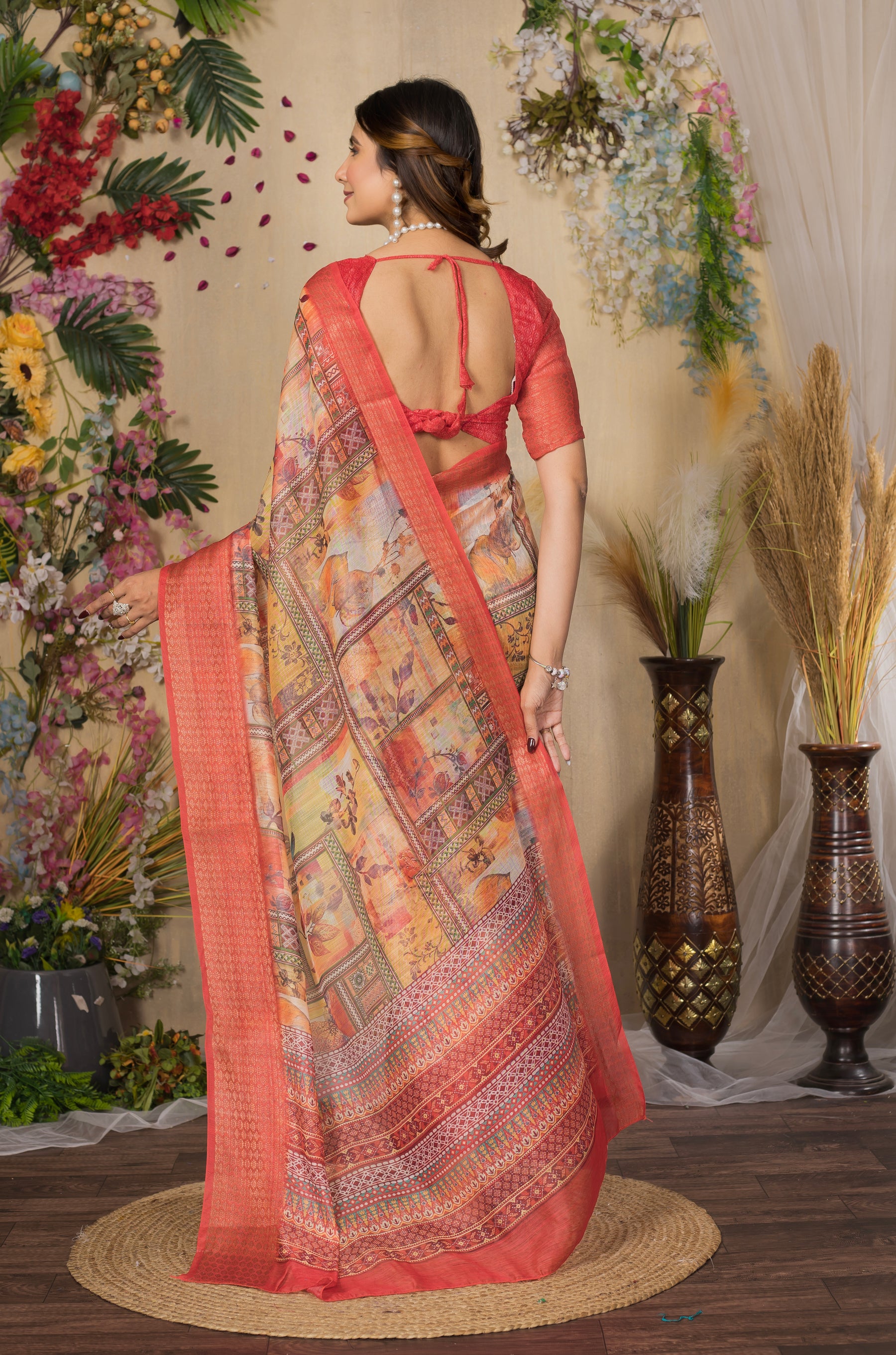 SWARNA Silky Blend Saree – Classic Varied Design for Celebrations & Parties