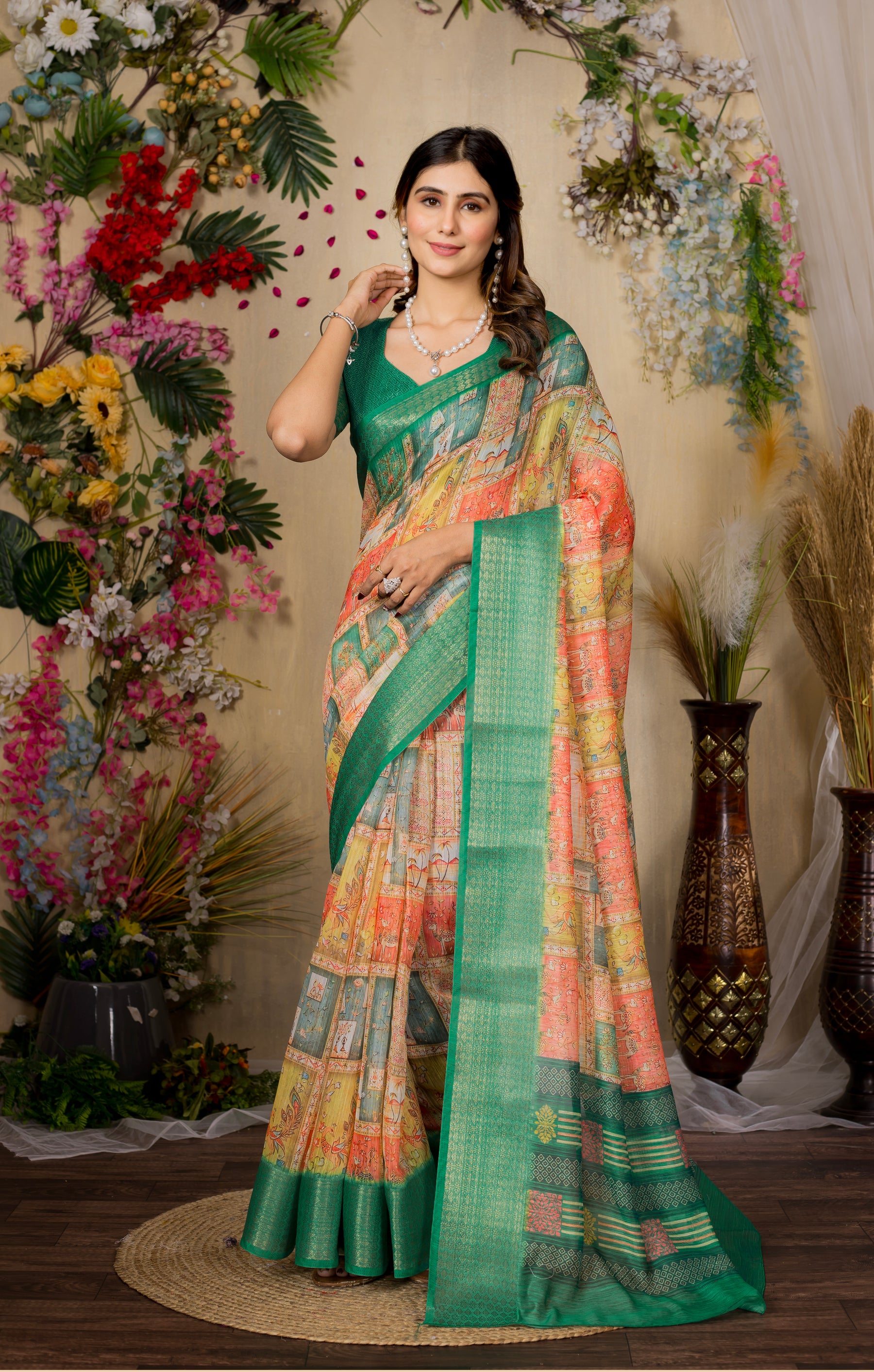 SWARNA Silky Blend Saree – Elegant Varied Design for Bridal & Festive Wear