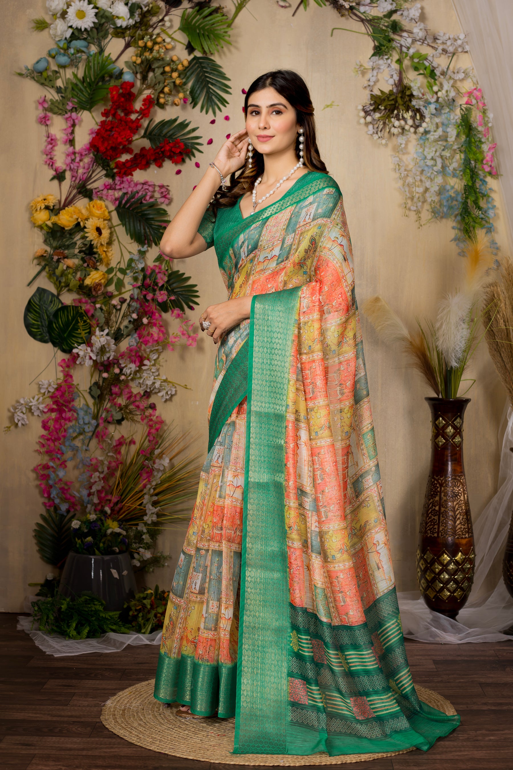 SWARNA Silky Blend Saree – Elegant Varied Design for Bridal & Festive Wear