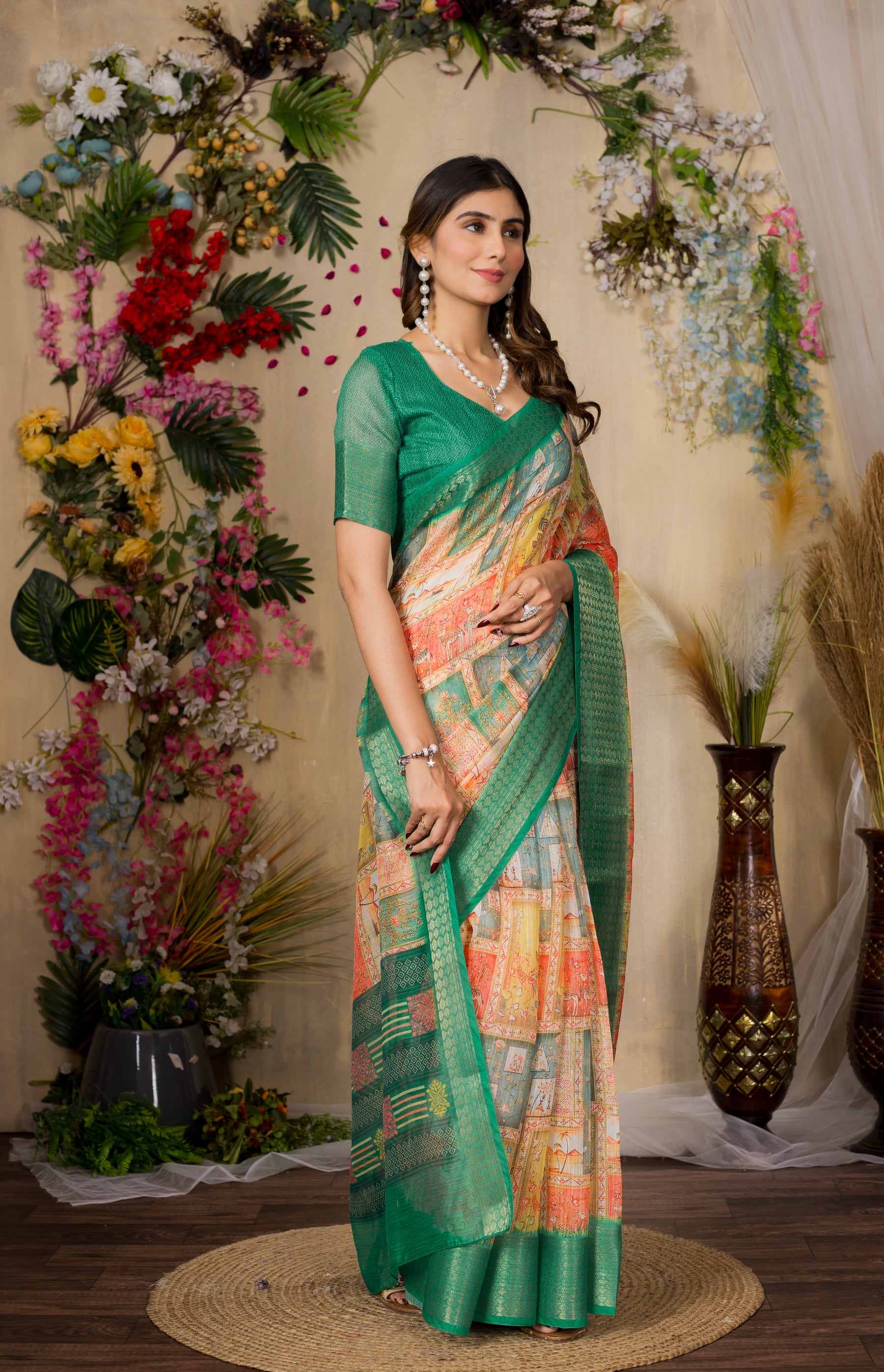 SWARNA Silky Blend Saree – Elegant Varied Design for Bridal & Festive Wear