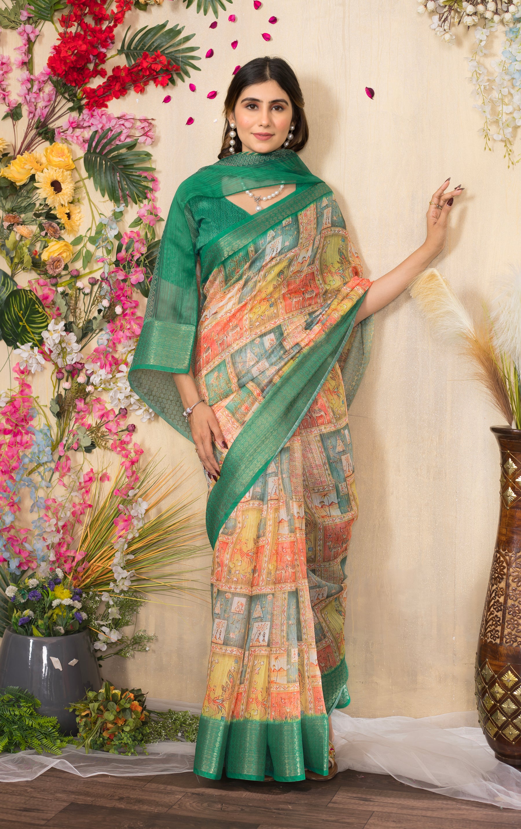 SWARNA Silky Blend Saree – Elegant Varied Design for Bridal & Festive Wear