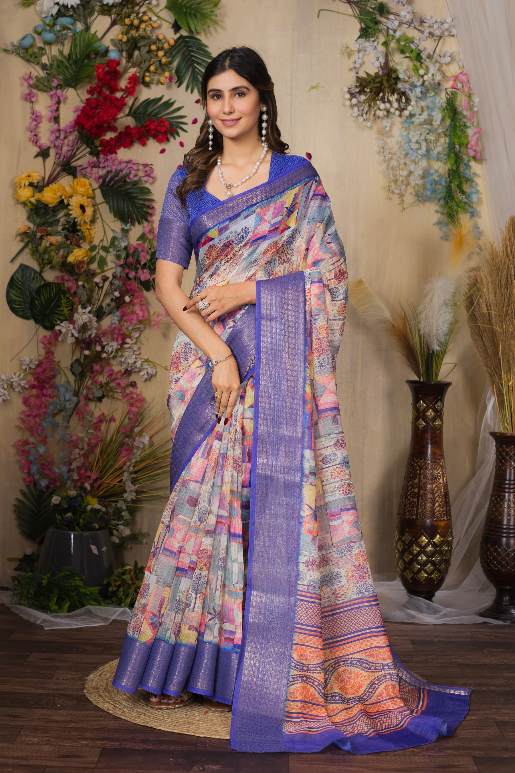 SWARNA Silky Blend Saree – Designer Varied Design for Festive & Party Wear