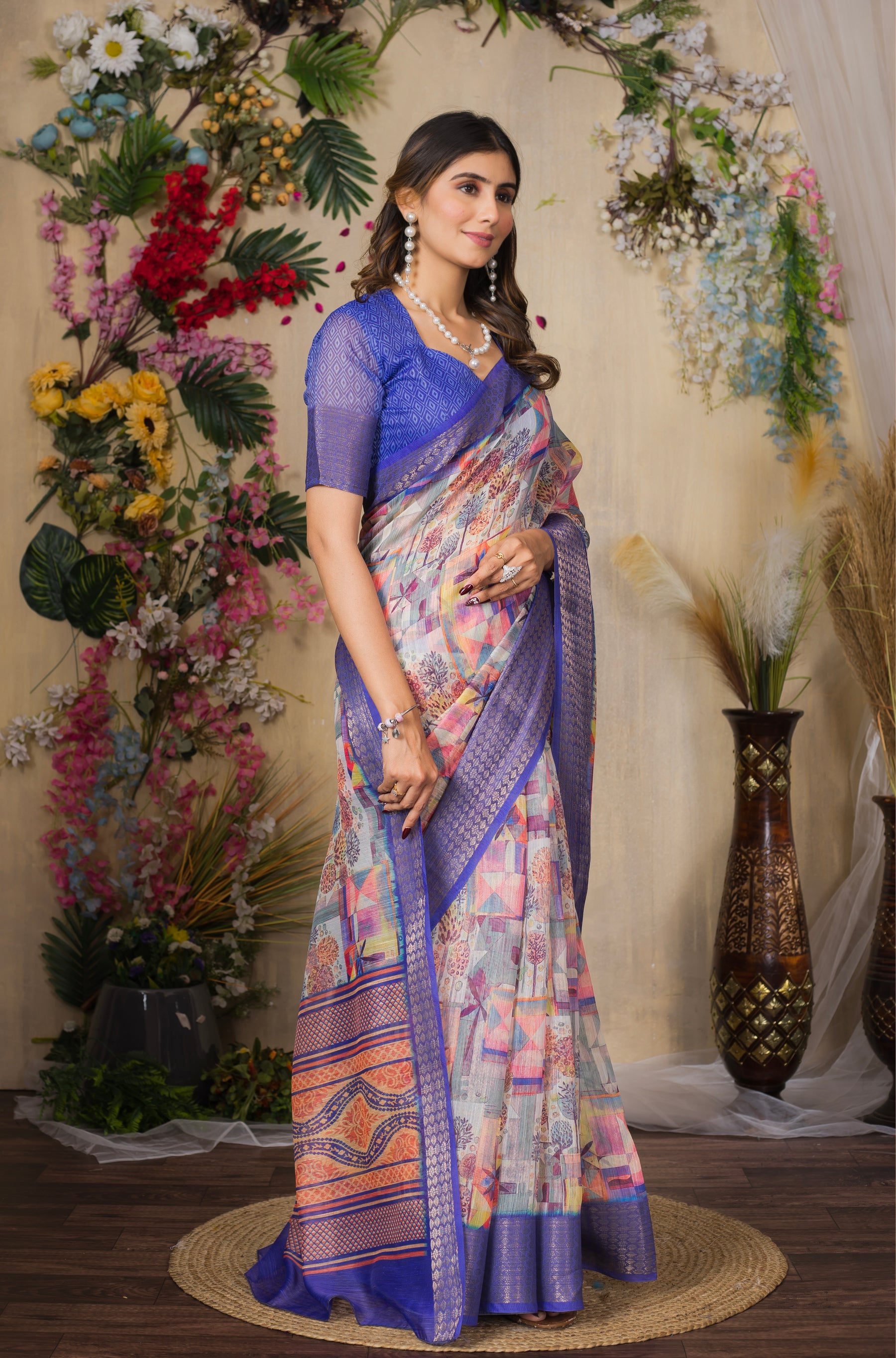 SWARNA Silky Blend Saree – Designer Varied Design for Festive & Party Wear