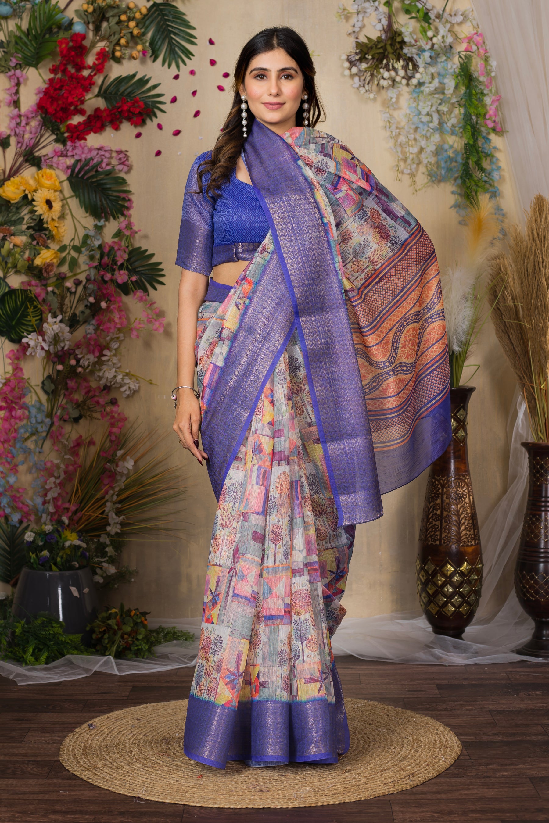 SWARNA Silky Blend Saree – Designer Varied Design for Festive & Party Wear