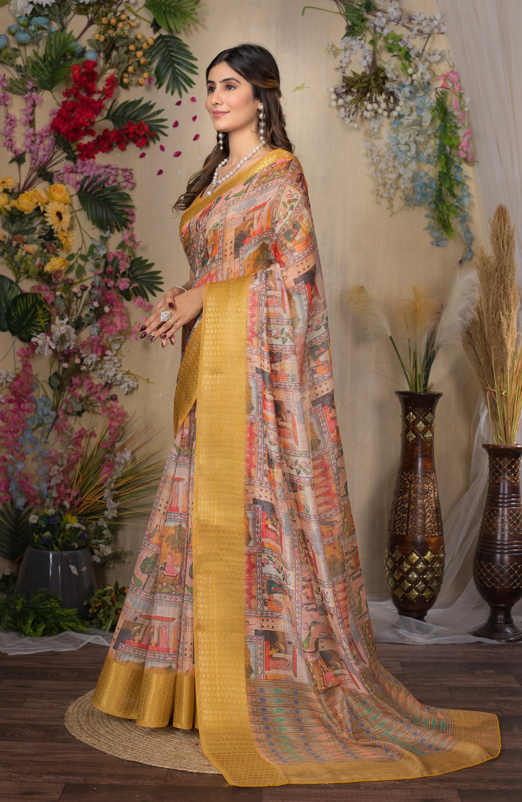 SWARNA Silky Blend Saree – Stylish Varied Design for Evening & Party Wear