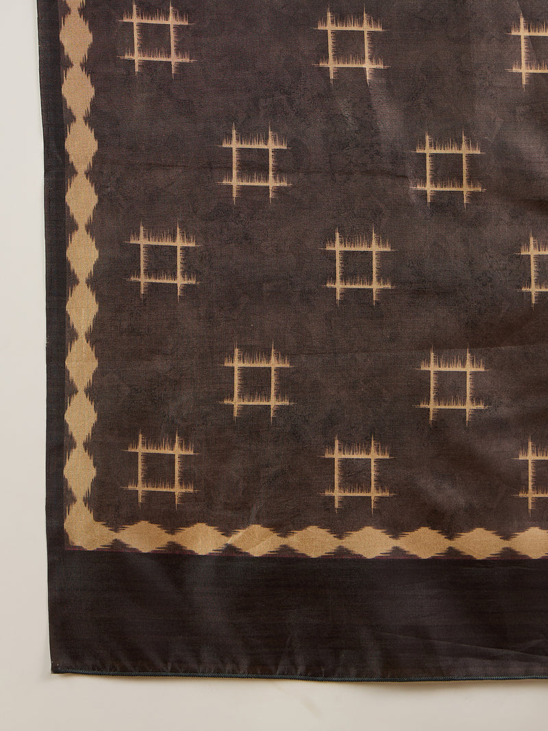 Ikat Print Saree – Contemporary Geometric Designs in Premium Fabric for Effortless Style