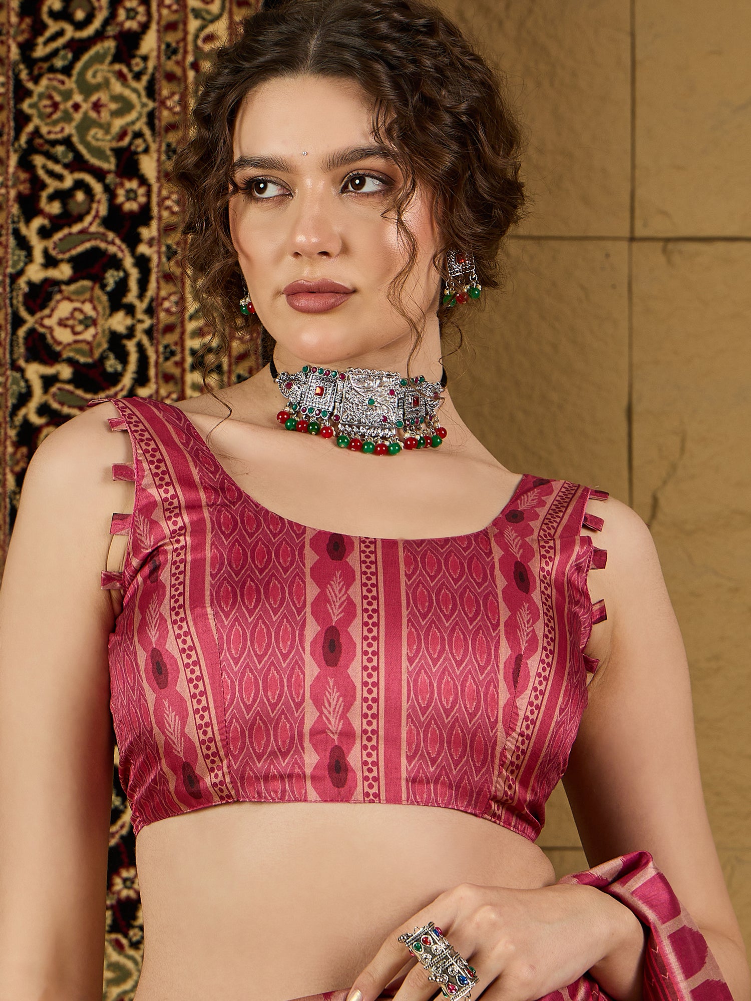 Ikat Print Saree – Bold Geometric Patterns in Soft, Comfortable Fabric for Every Occasion