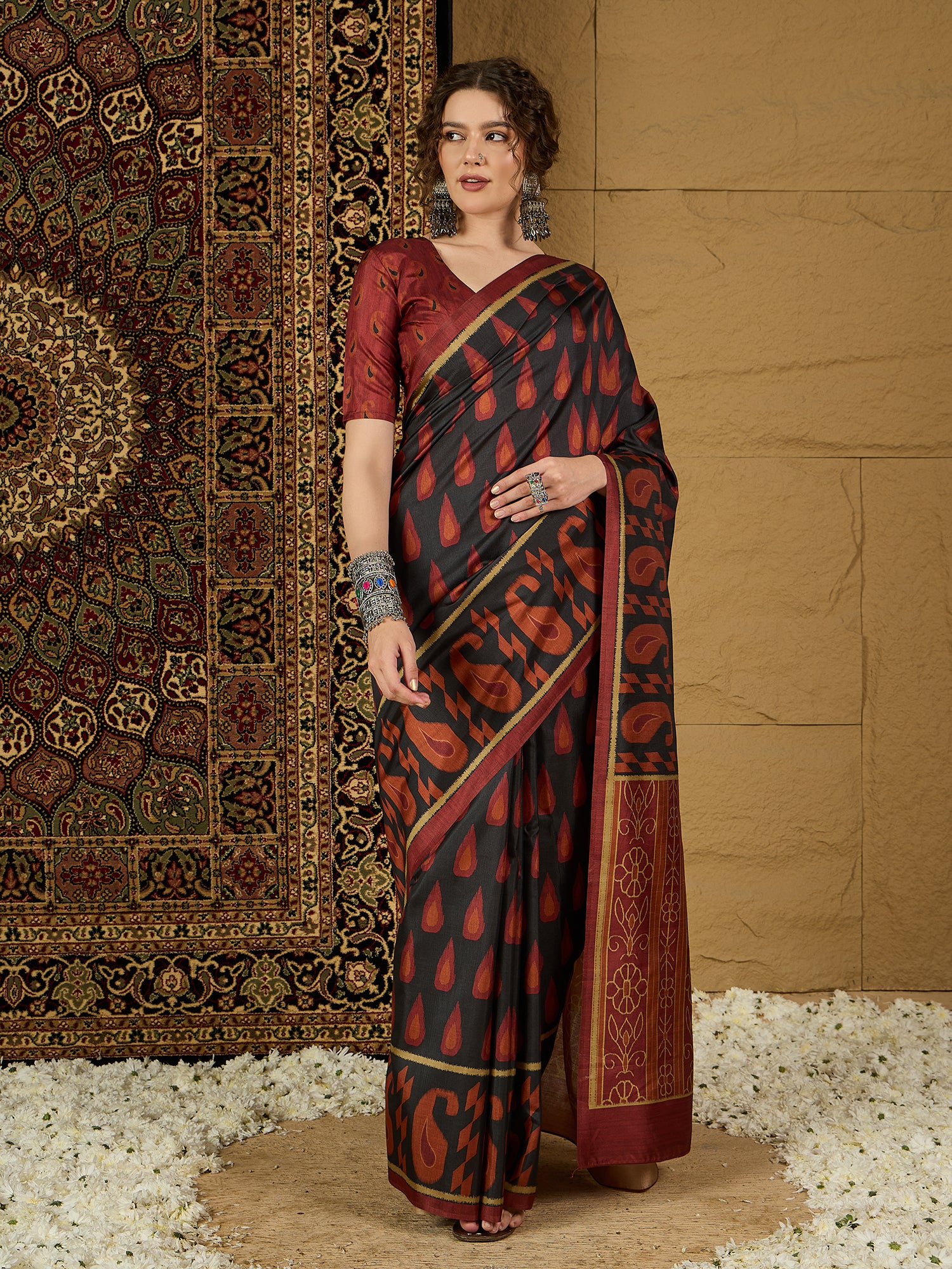 Gulabi Nagari Kozi Silk Saree – Rich Traditional Craftsmanship with Elegant Motifs for Special Events