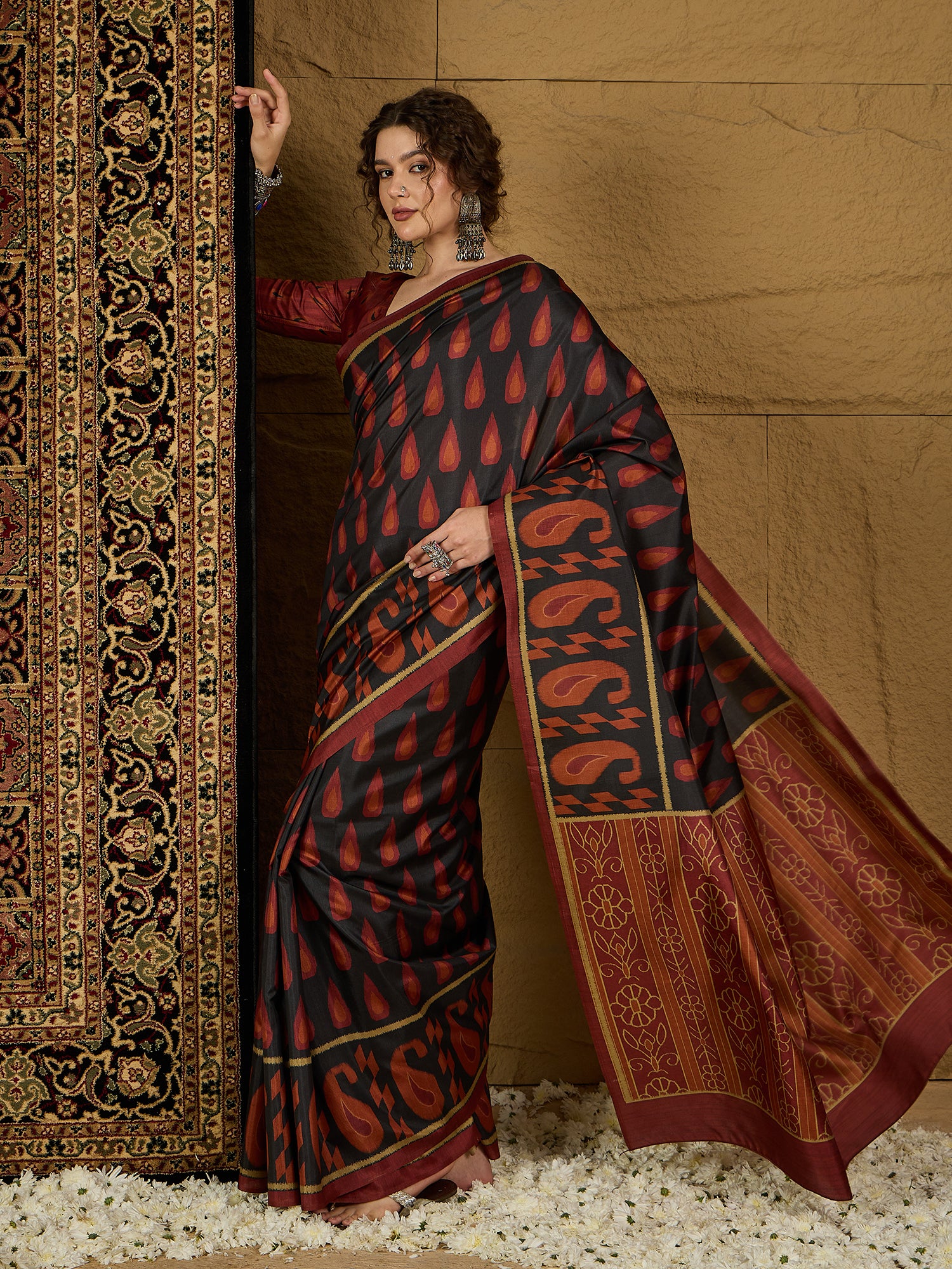 Gulabi Nagari Kozi Silk Saree – Rich Traditional Craftsmanship with Elegant Motifs for Special Events