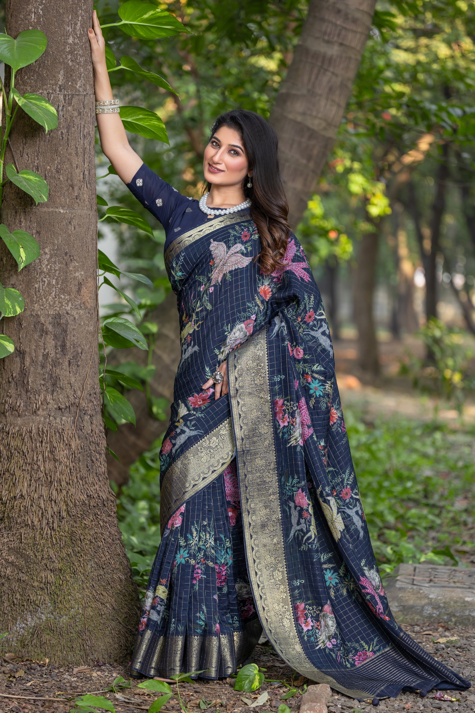 Liza Cheks - Russian Chit Pallu Checks Saree