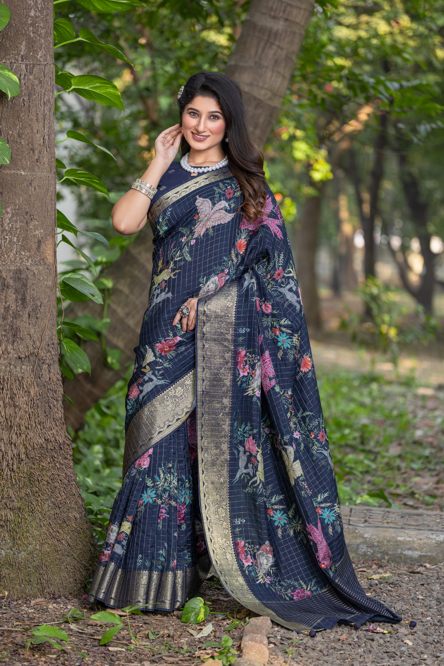 Liza Cheks - Russian Chit Pallu Checks Saree