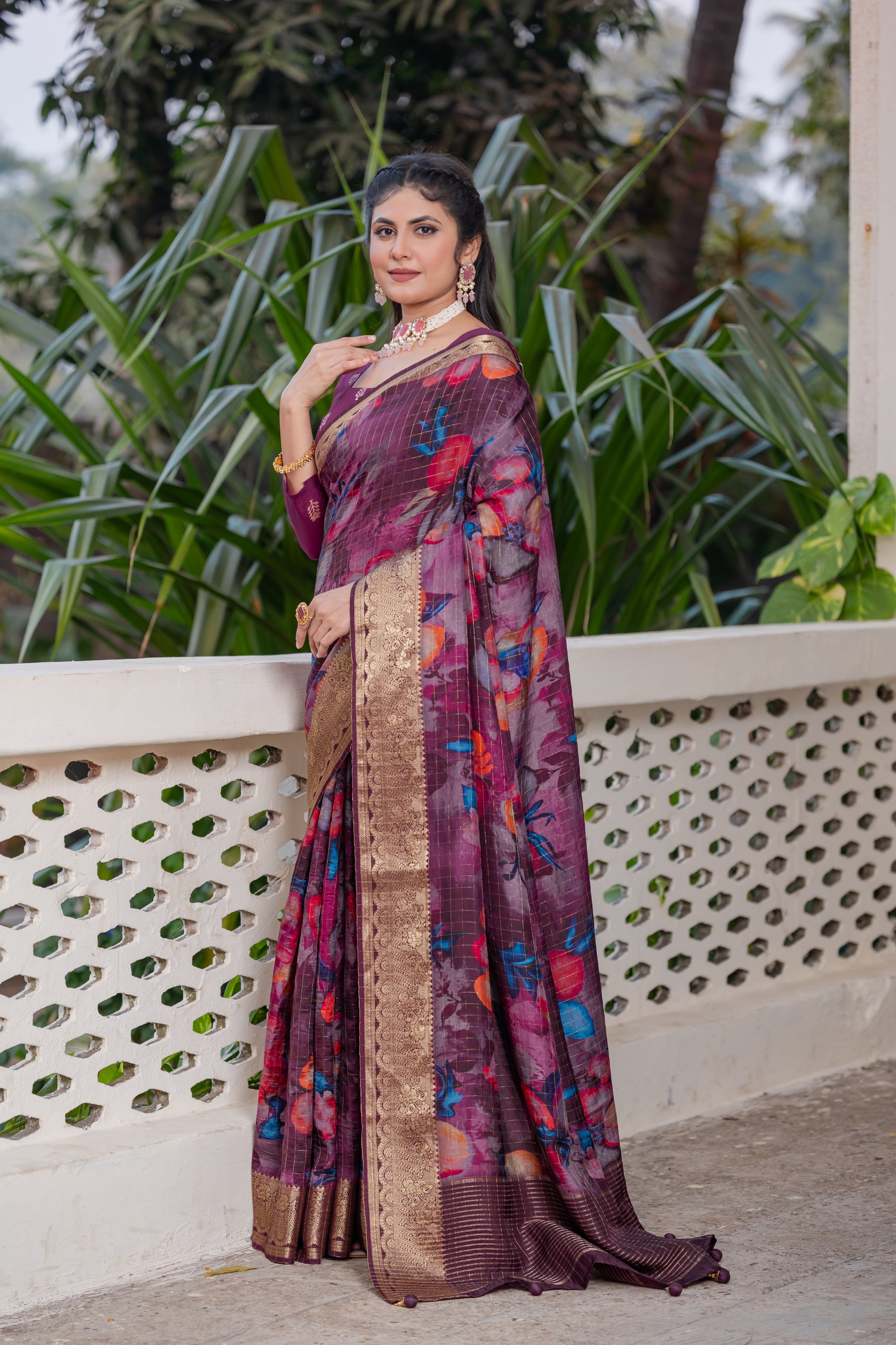 Liza Cheks - Russian Chit Pallu Checks Saree
