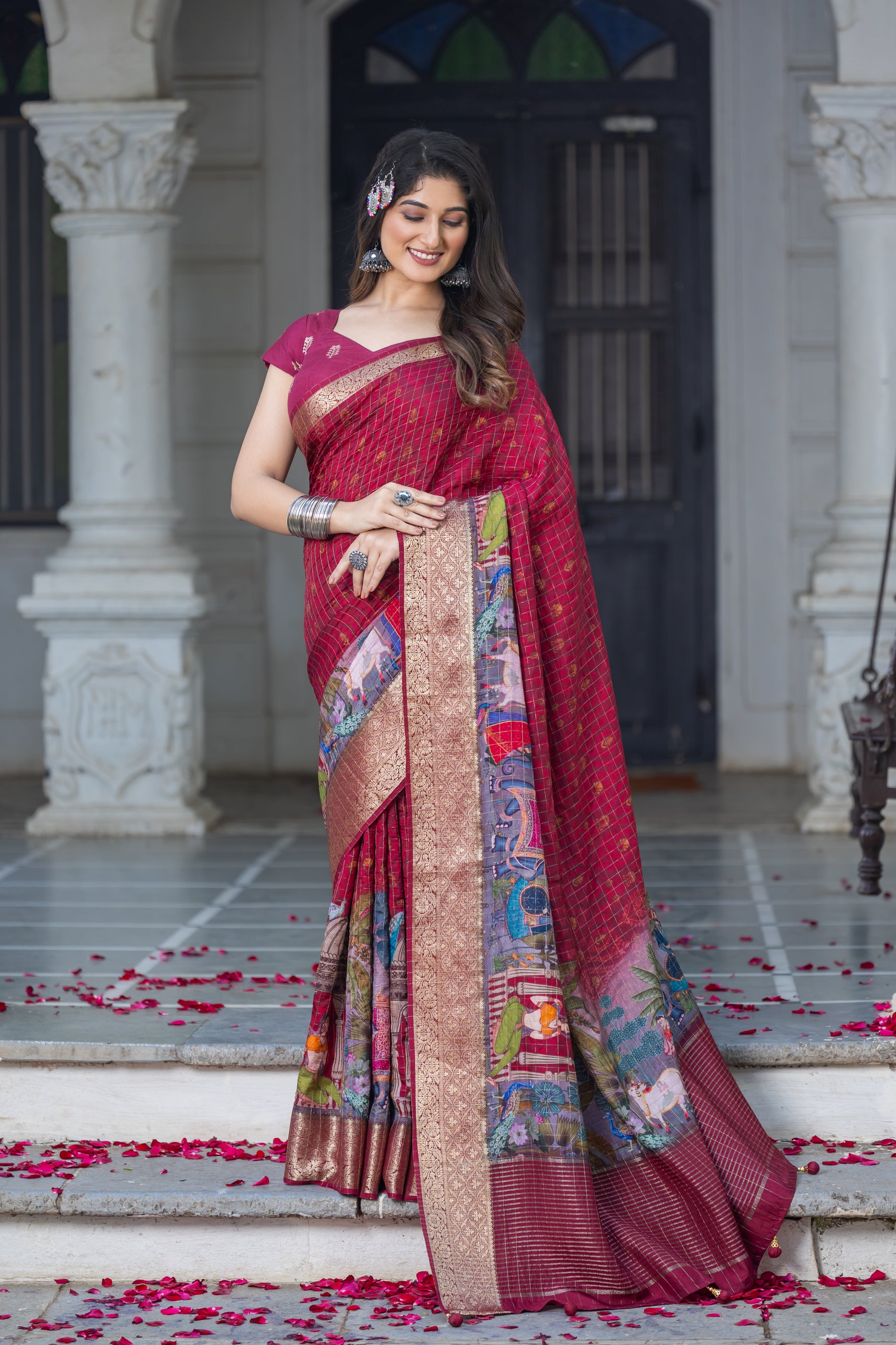 Liza Cheks - Russian Chit Pallu Checks Saree