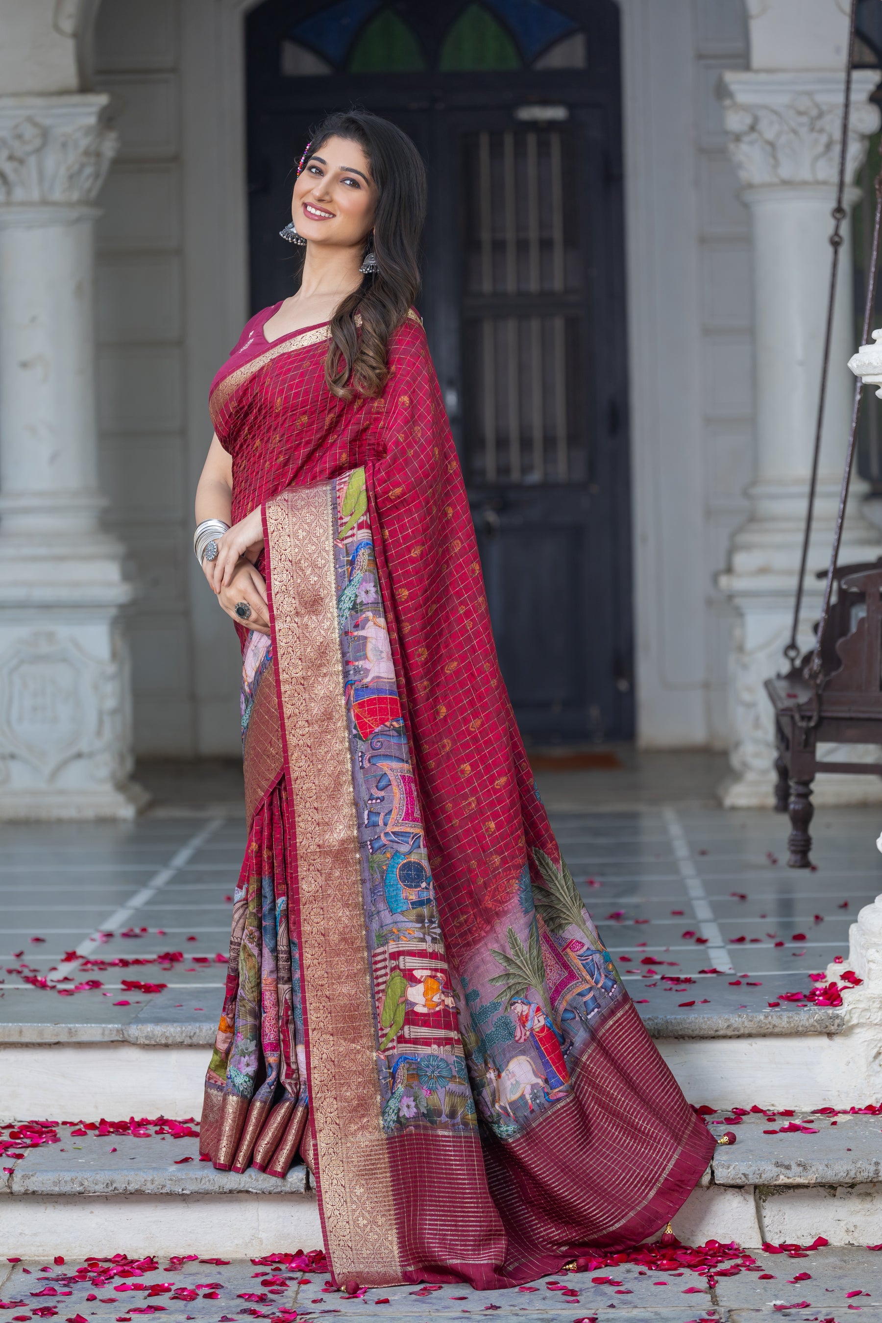 Liza Cheks - Russian Chit Pallu Checks Saree