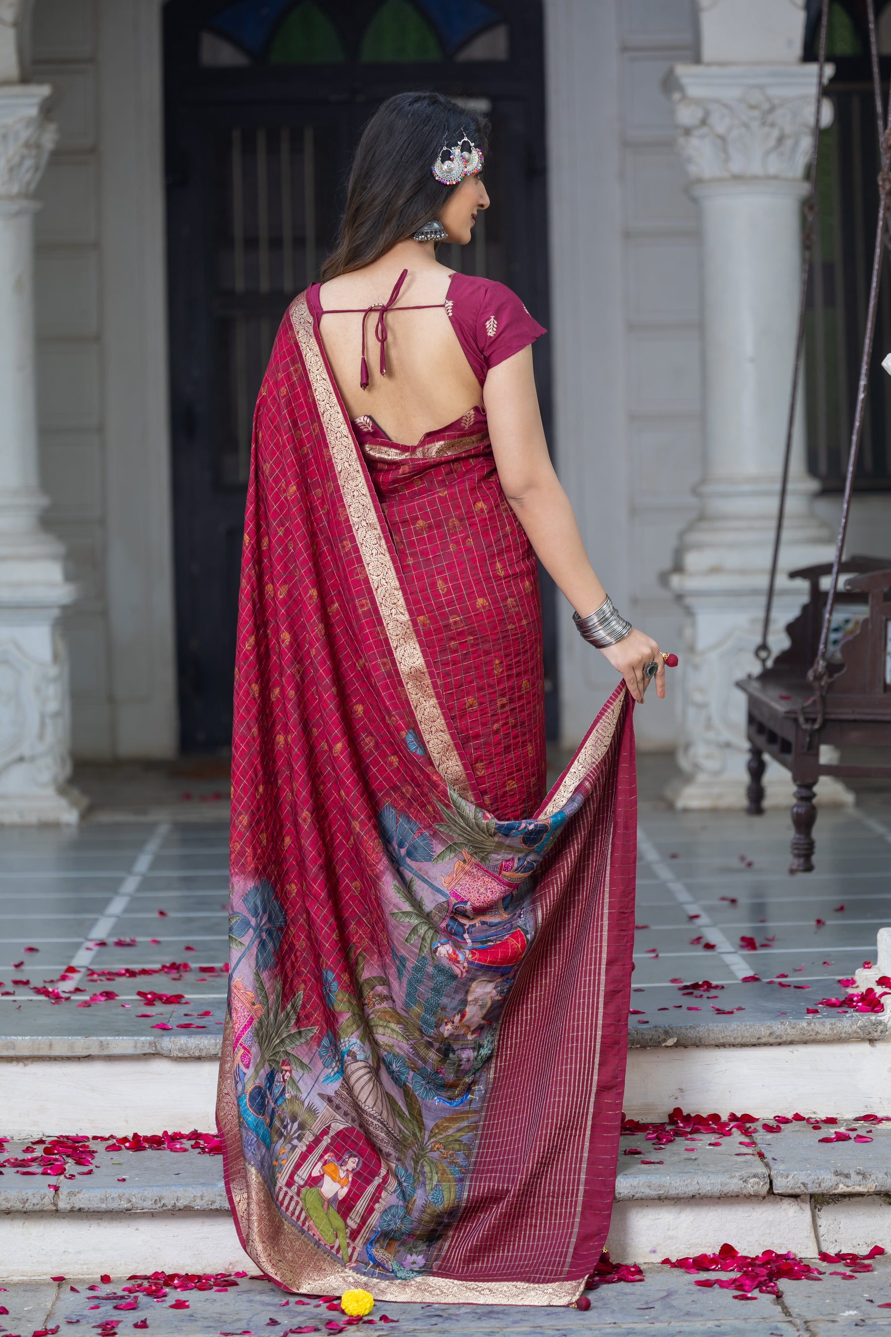Liza Cheks - Russian Chit Pallu Checks Saree