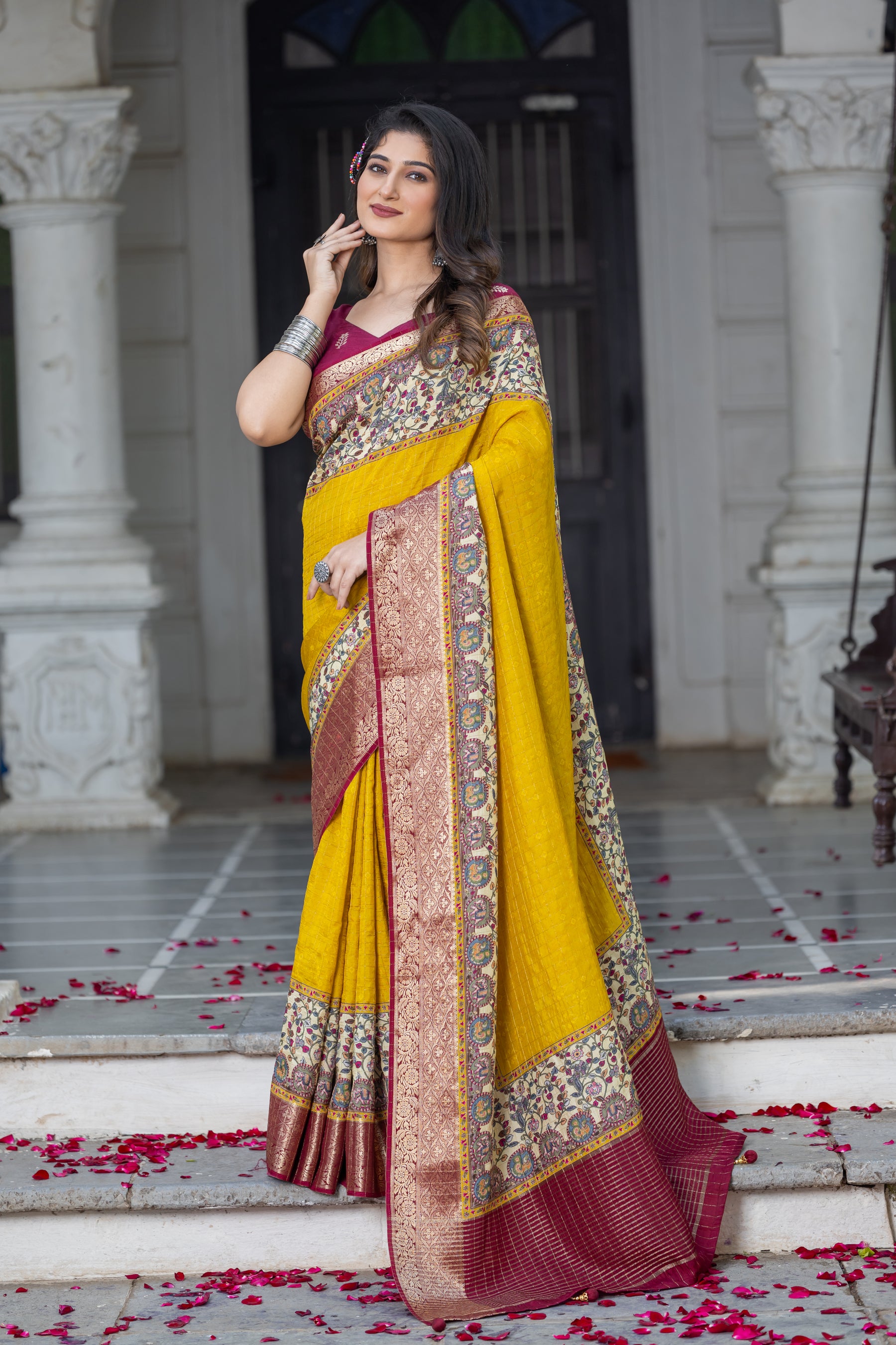 Liza Cheks - Russian Chit Pallu Checks Saree