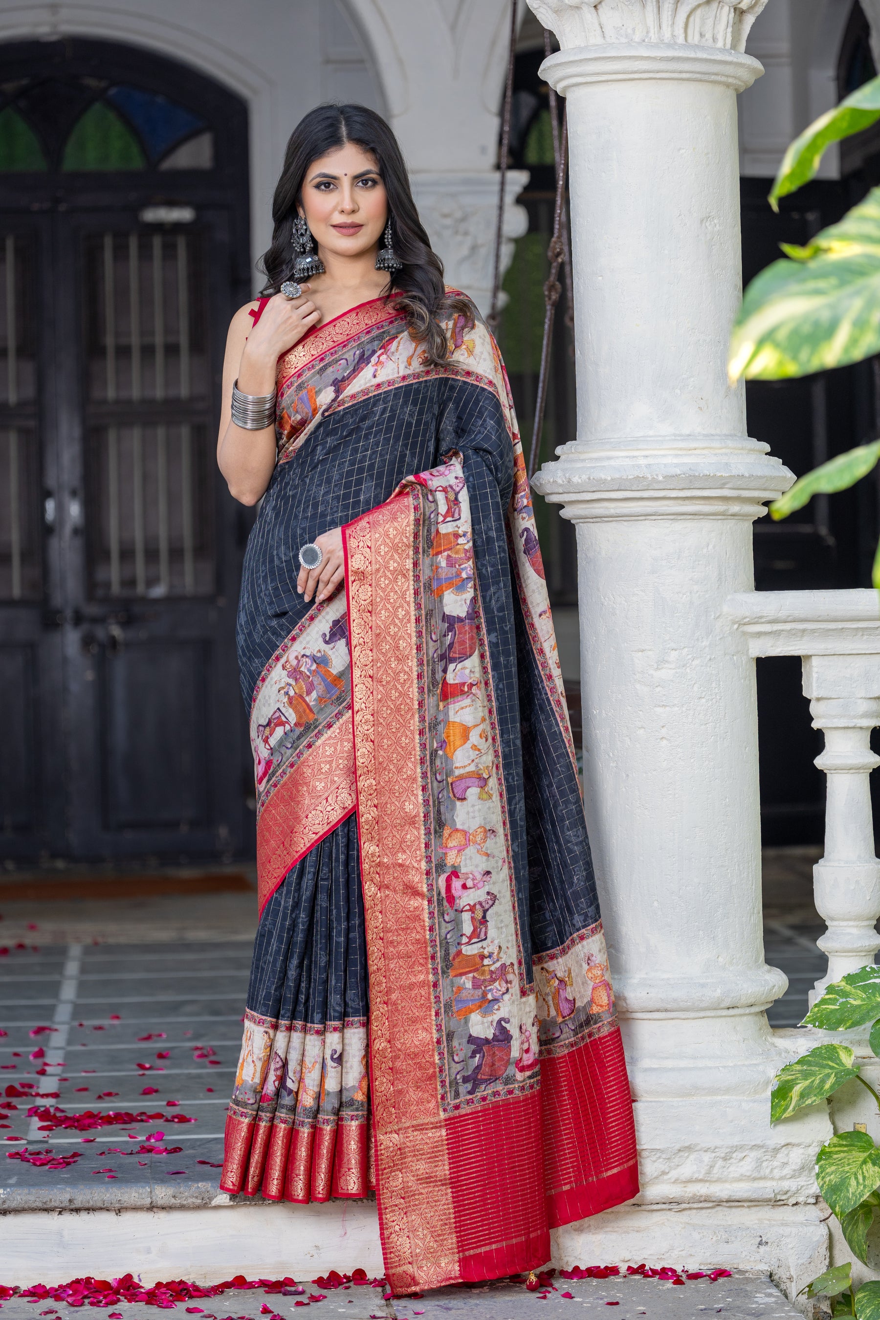 Liza Cheks - Russian Chit Pallu Checks Saree