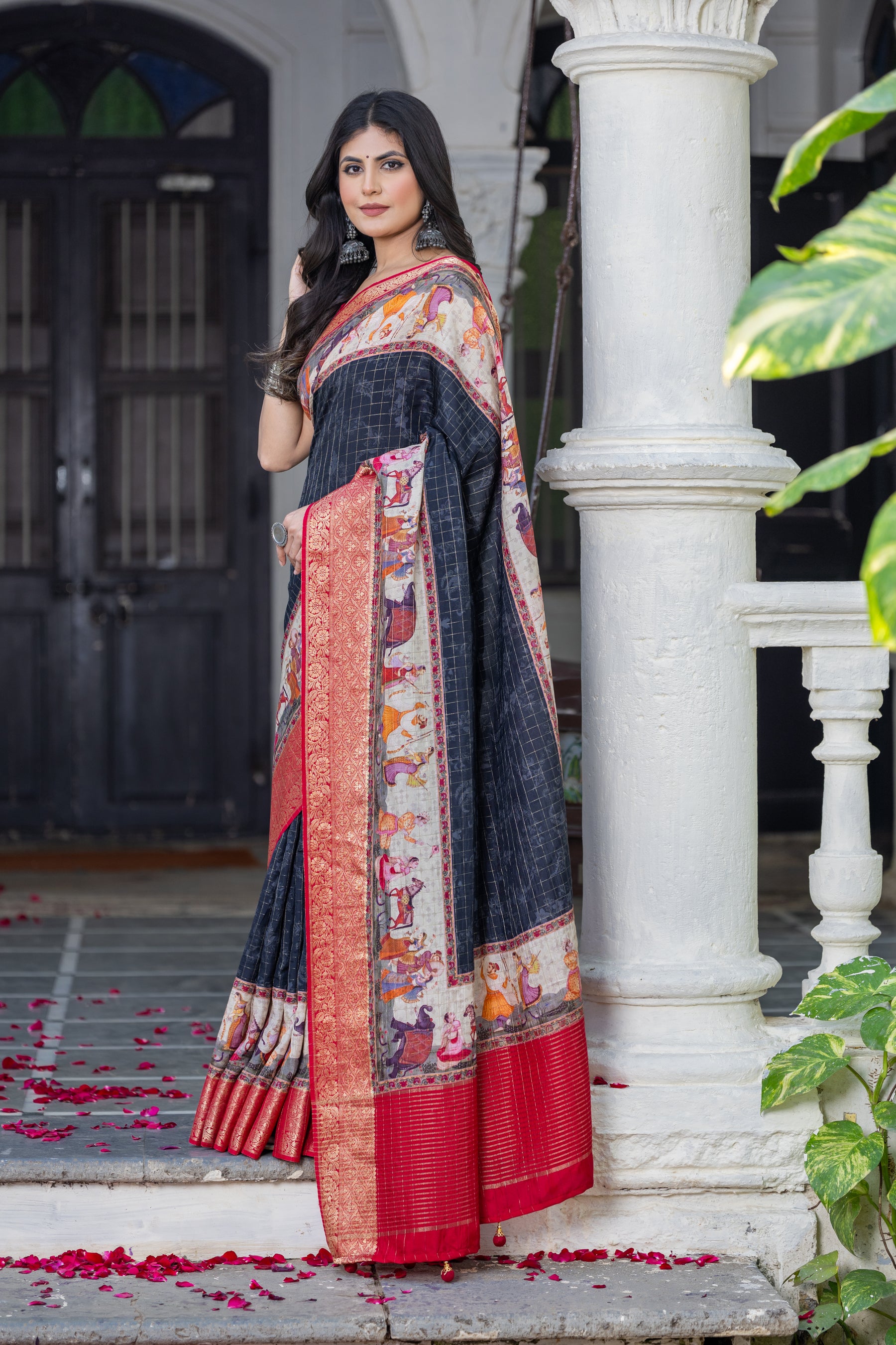 Liza Cheks - Russian Chit Pallu Checks Saree